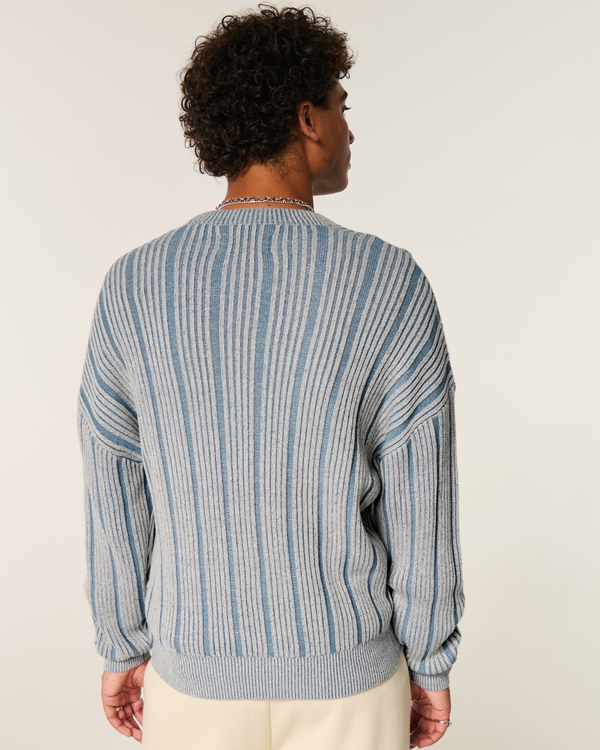Boxy Crew Sweater, Heather Slate view 2