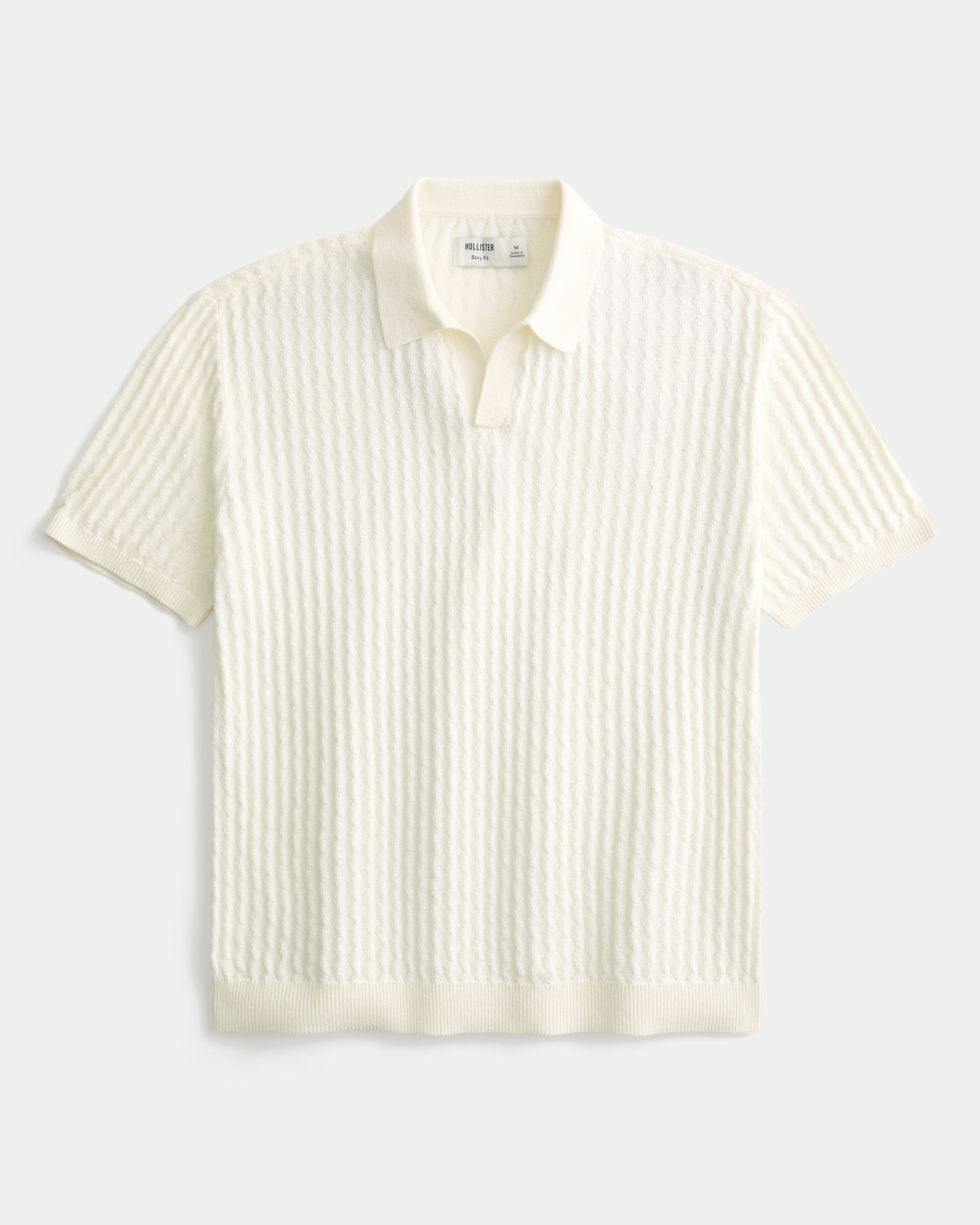 Boxy Short-Sleeve Sweater Polo