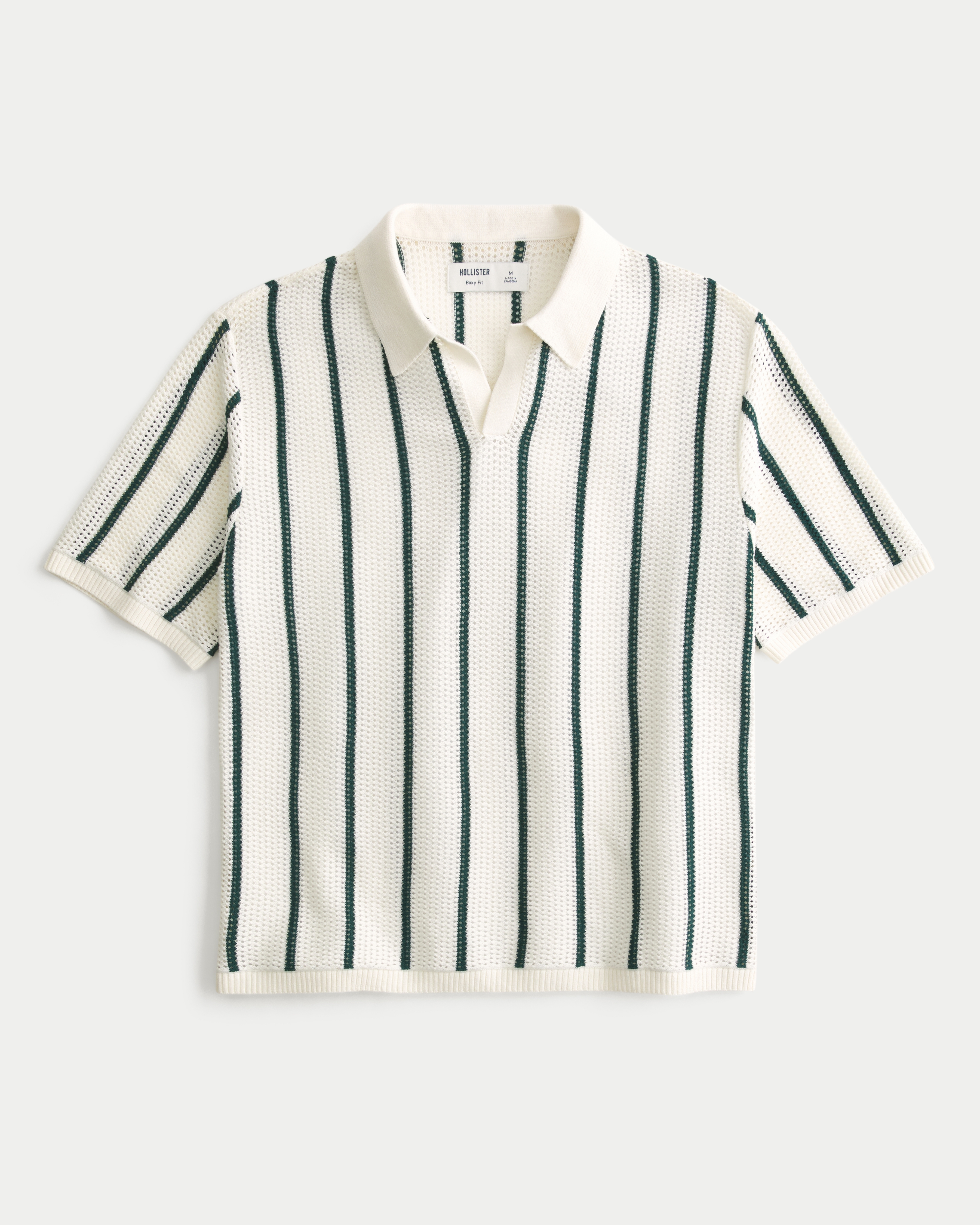 Boxy Short-Sleeve Soccer Sweater Polo