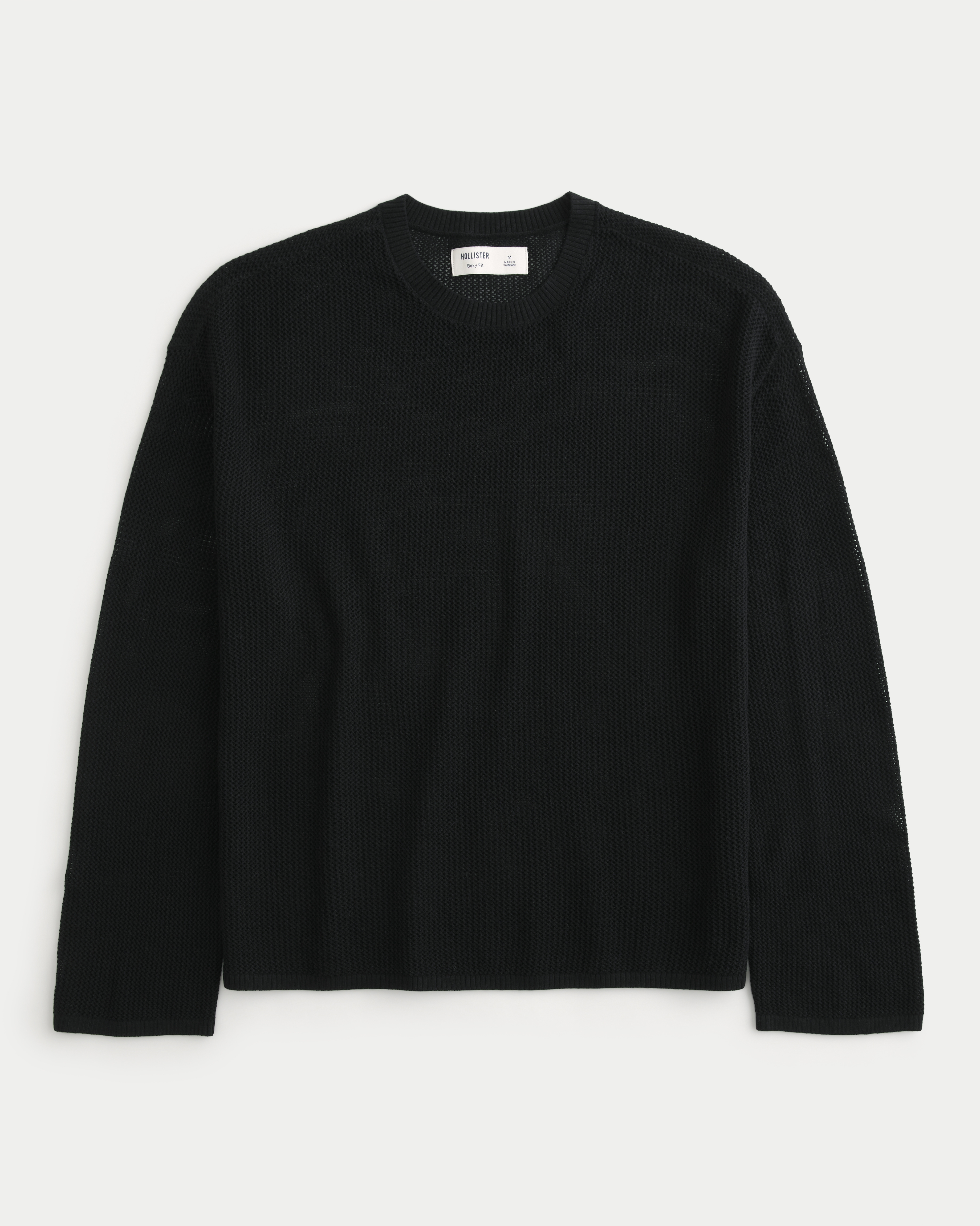 Boxy Crochet-Style Crew Sweater
