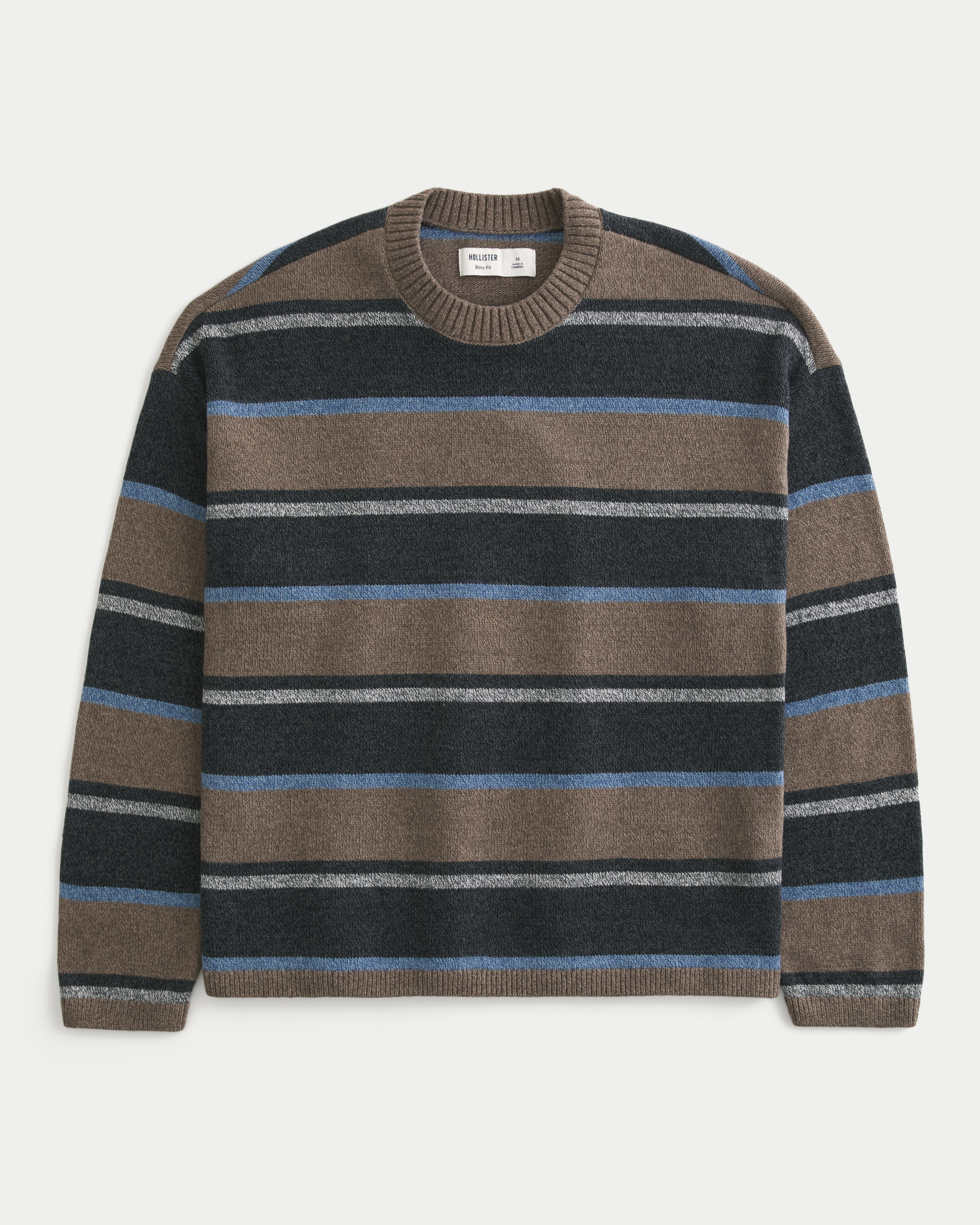 Boxy Striped Crew Sweater
