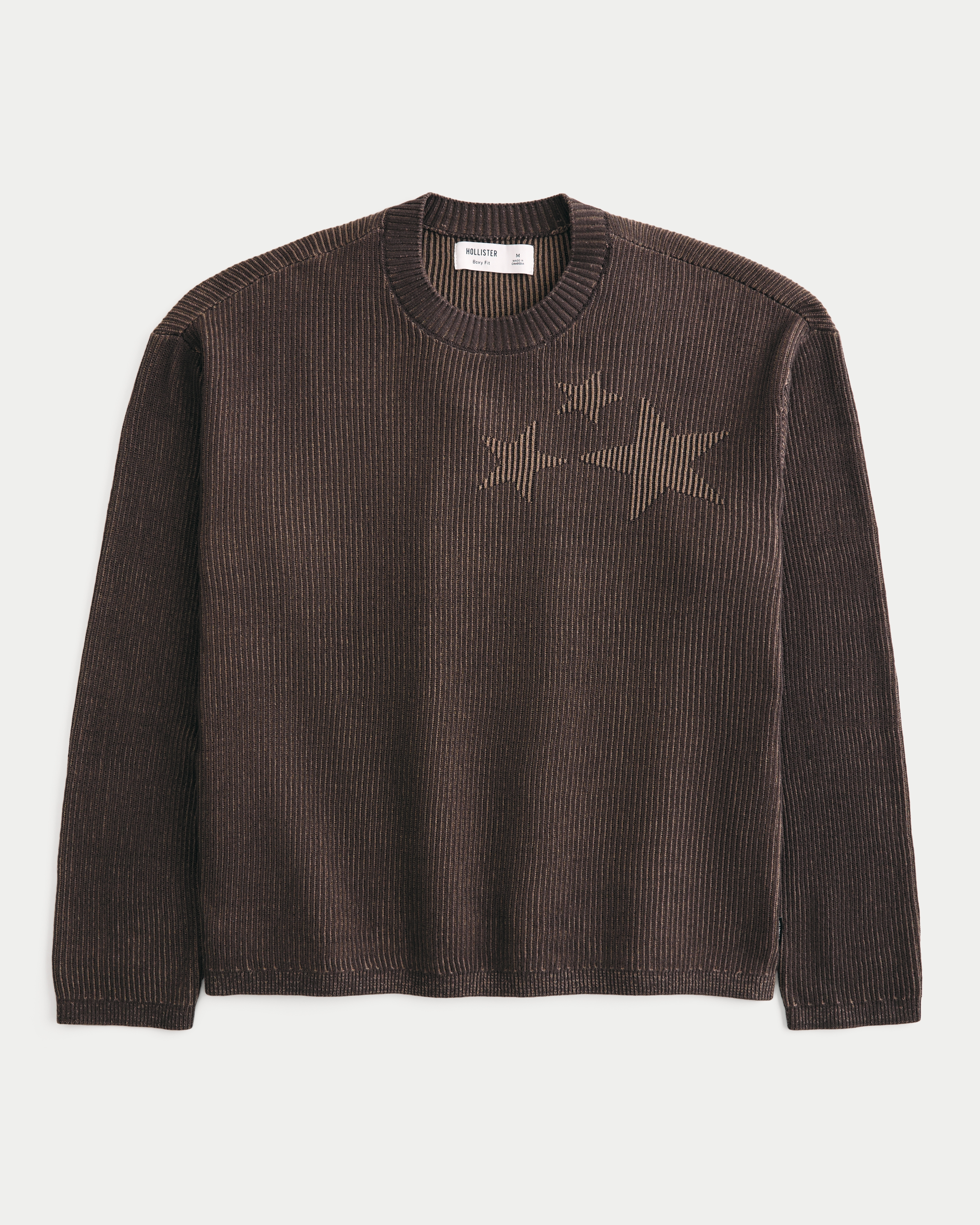 Boxy Star Graphic Crew Sweater