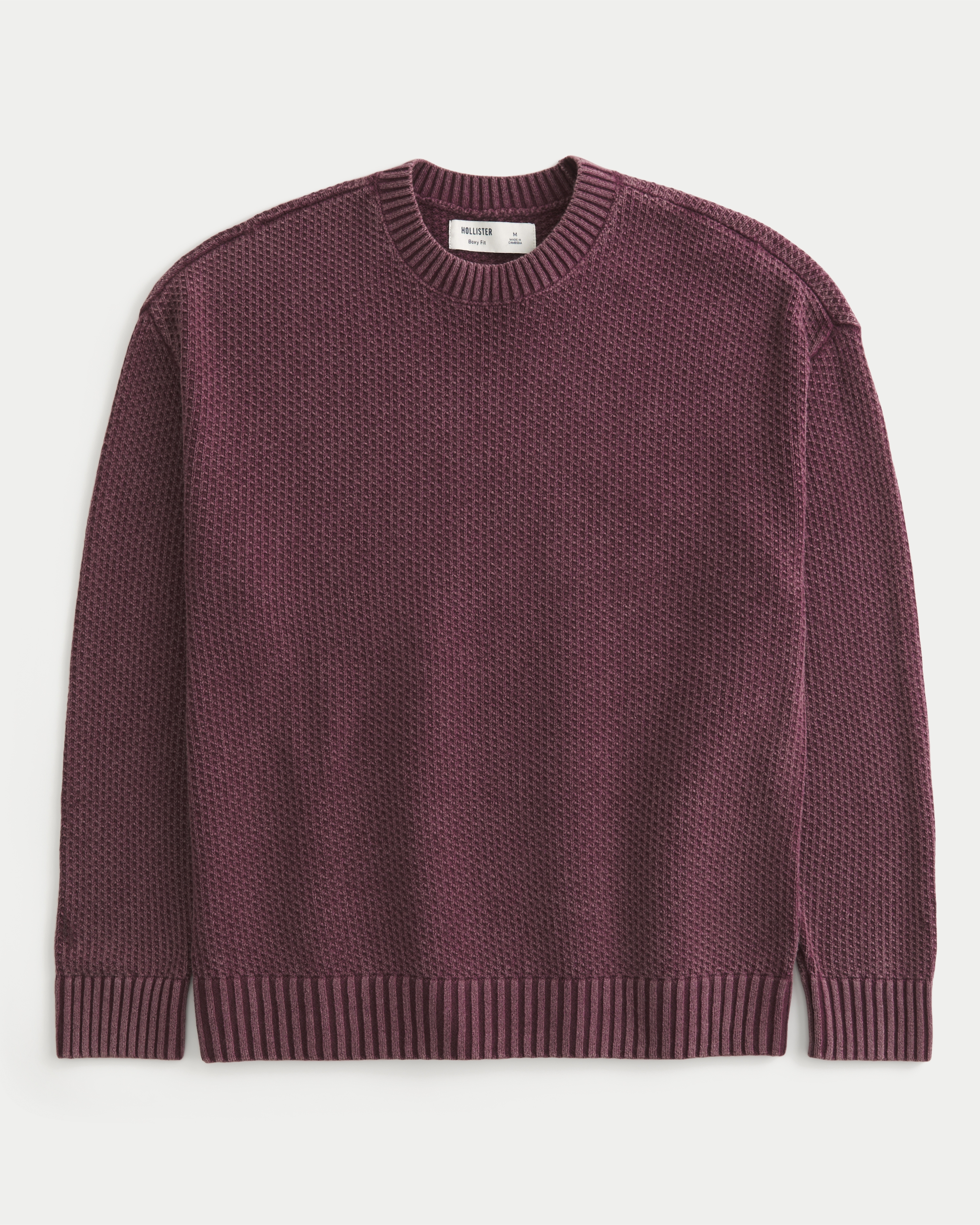 Boxy Washed Seedstitch Crew Sweater