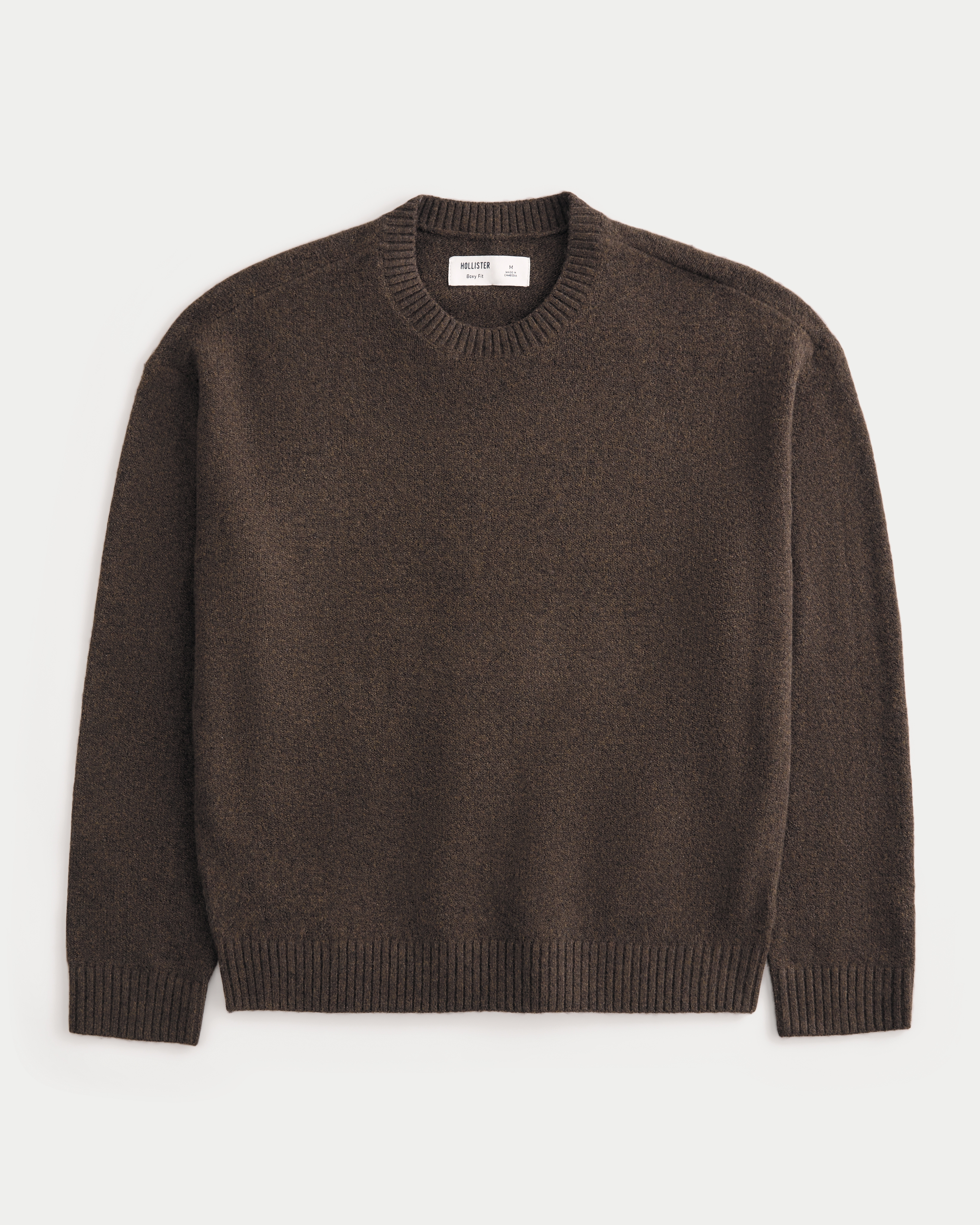 Boxy Textural Crew Sweater