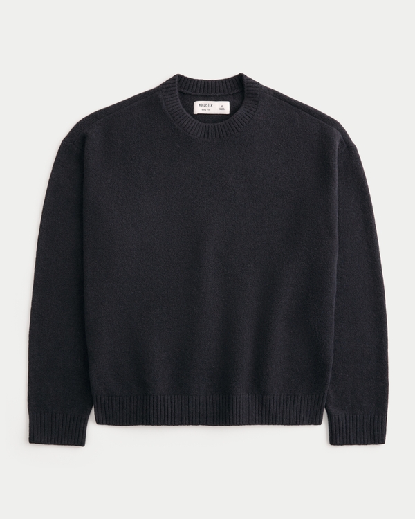 Boxy Textural Crew Sweater