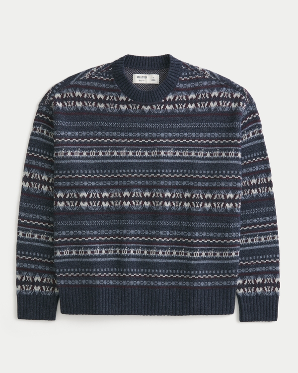 Men's Boxy Striped Crew Sweater | Men's Tops | HollisterCo.com