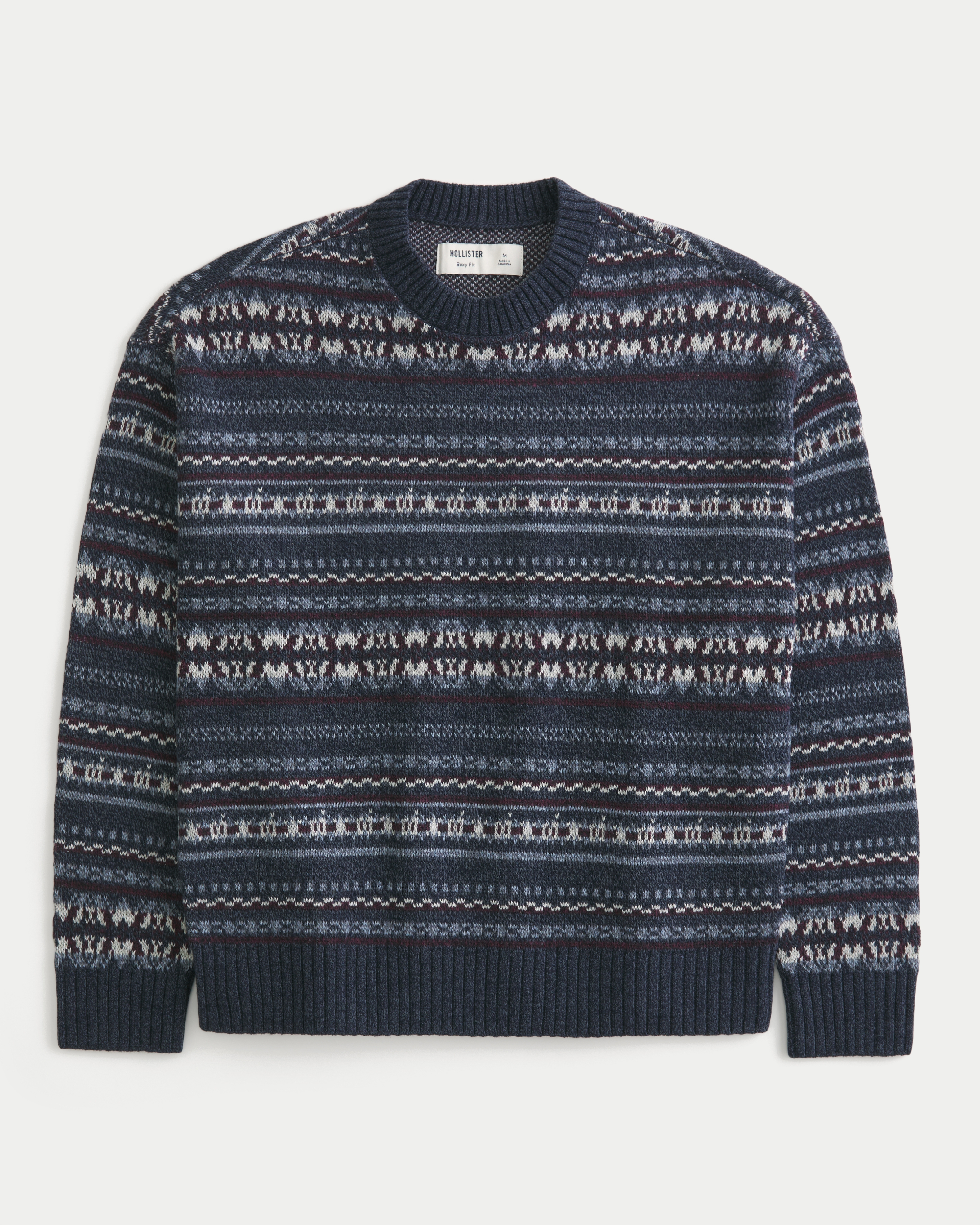 Boxy Striped Crew Sweater