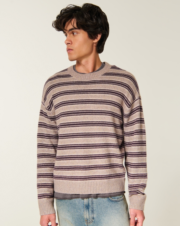 Boxy Textural Crew Sweater