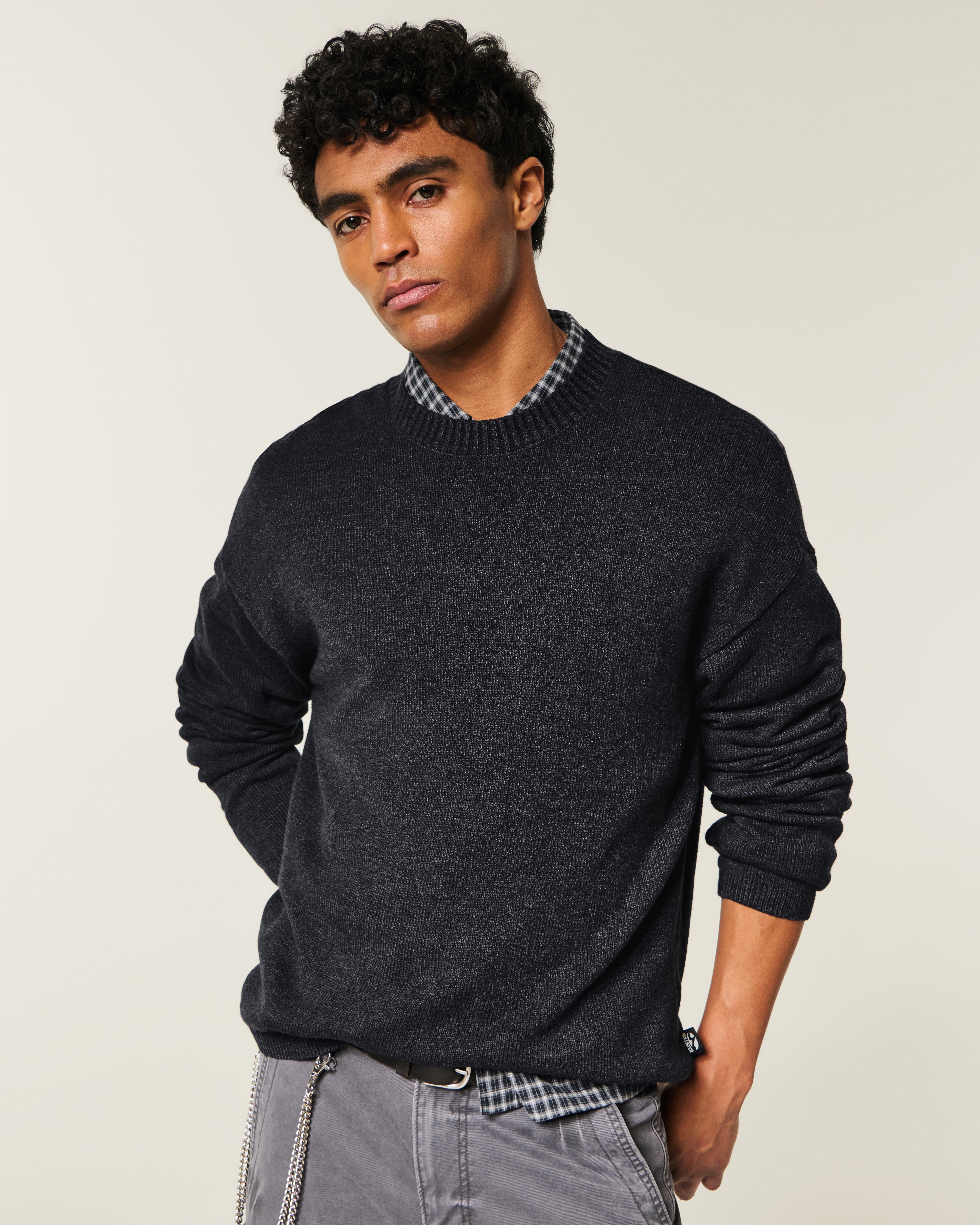 Boxy Graphic Crew Sweater