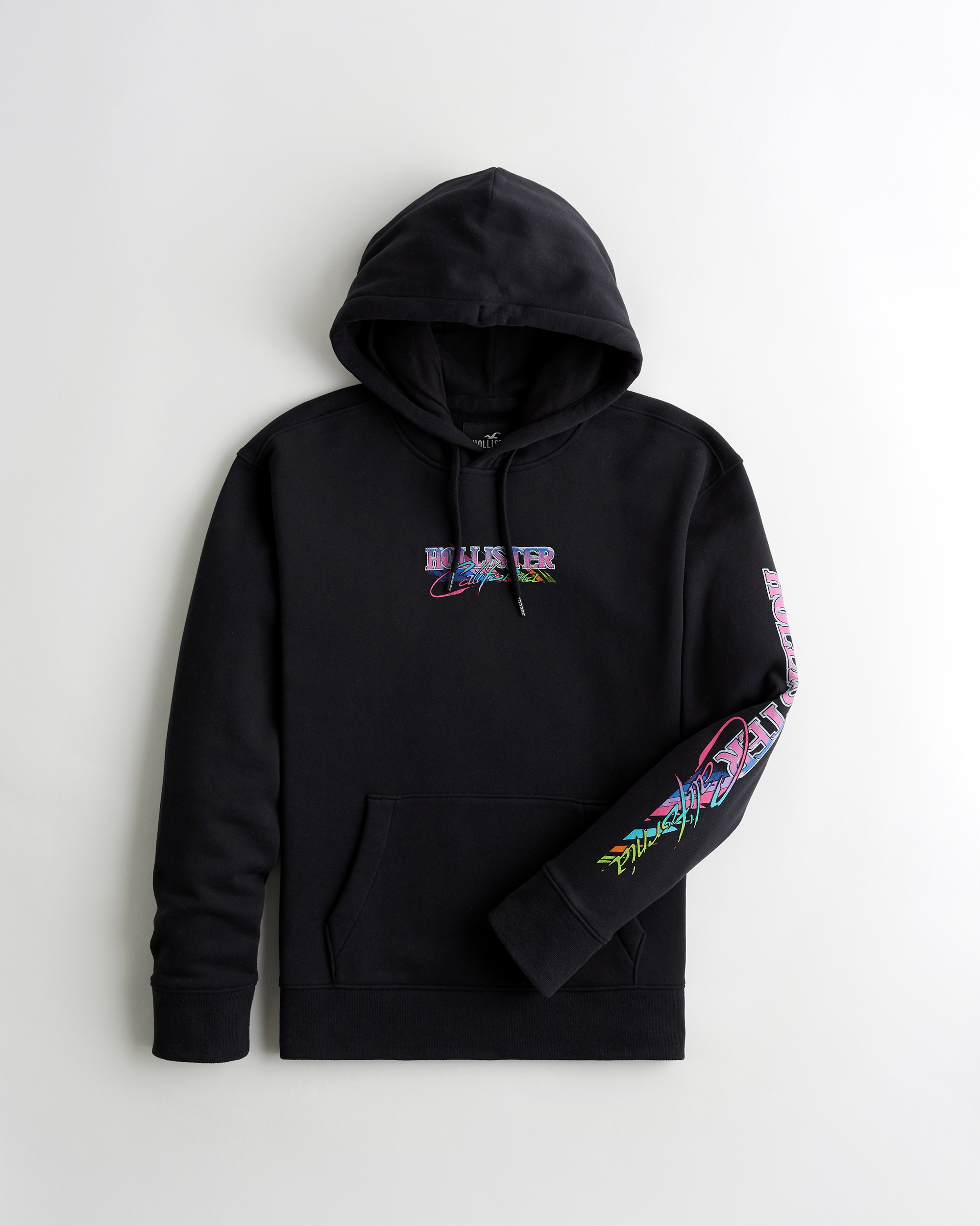 hollister printed logo graphic hoodie