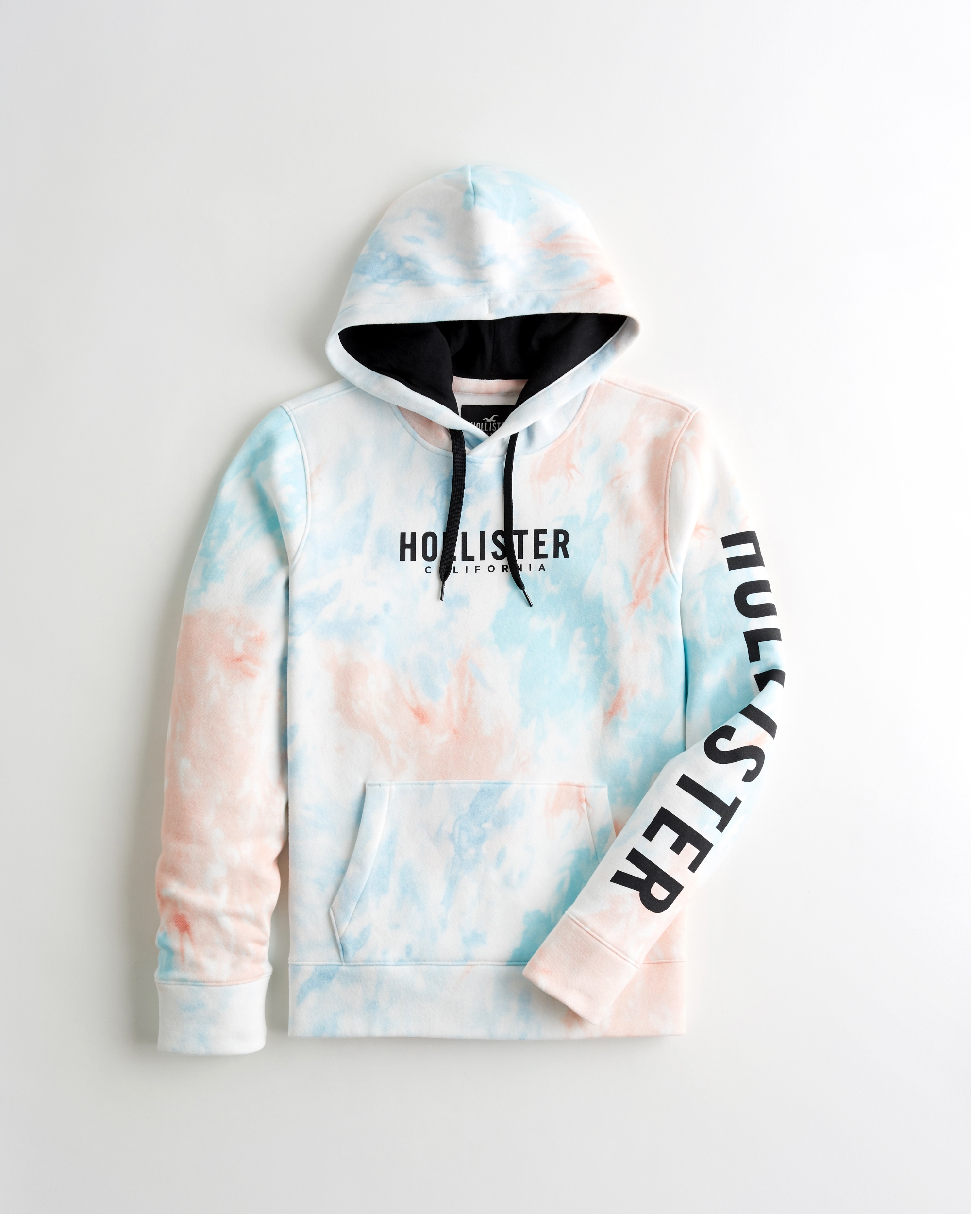 hollister pink hoodie mens