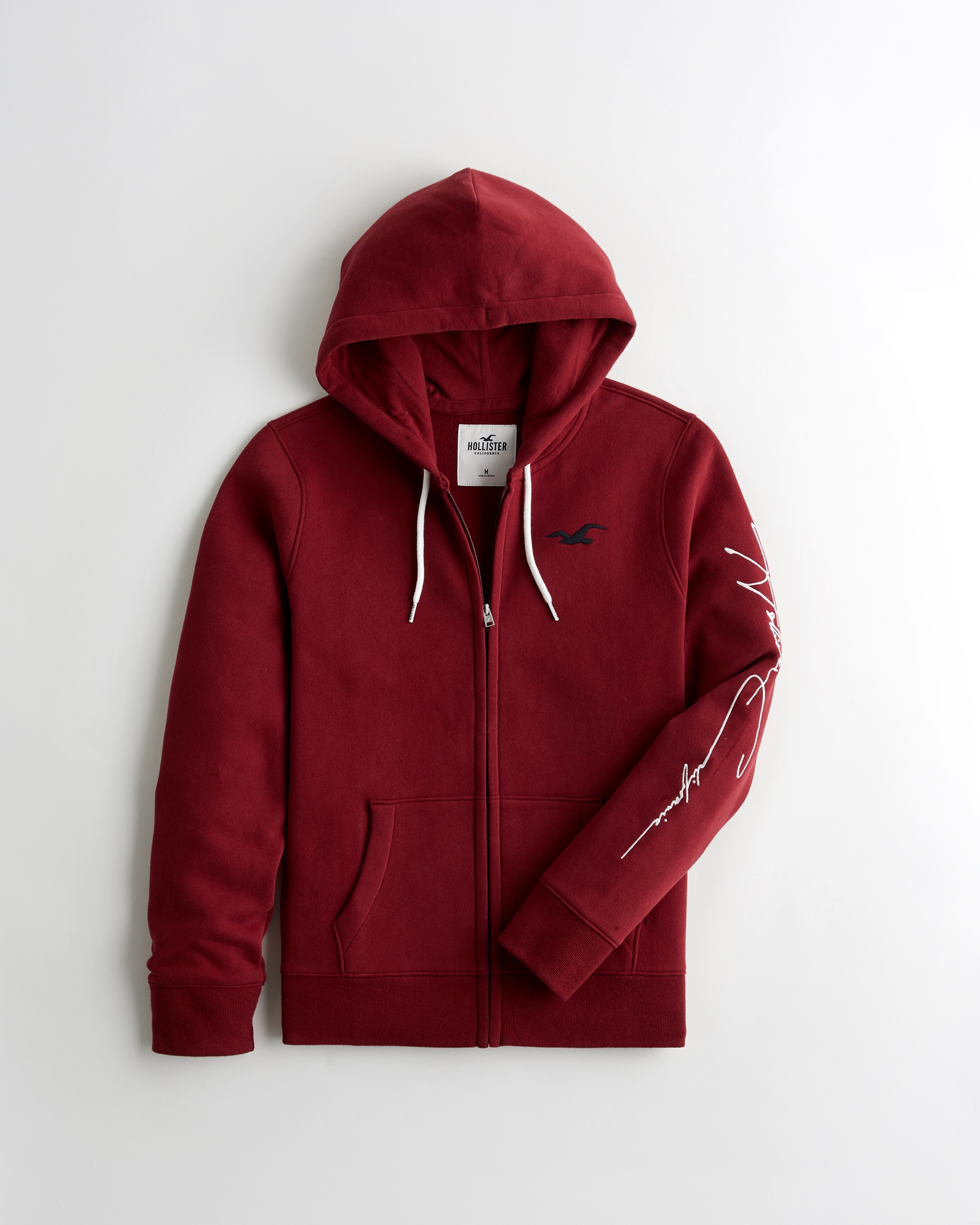 hollister full zip icon hoodie