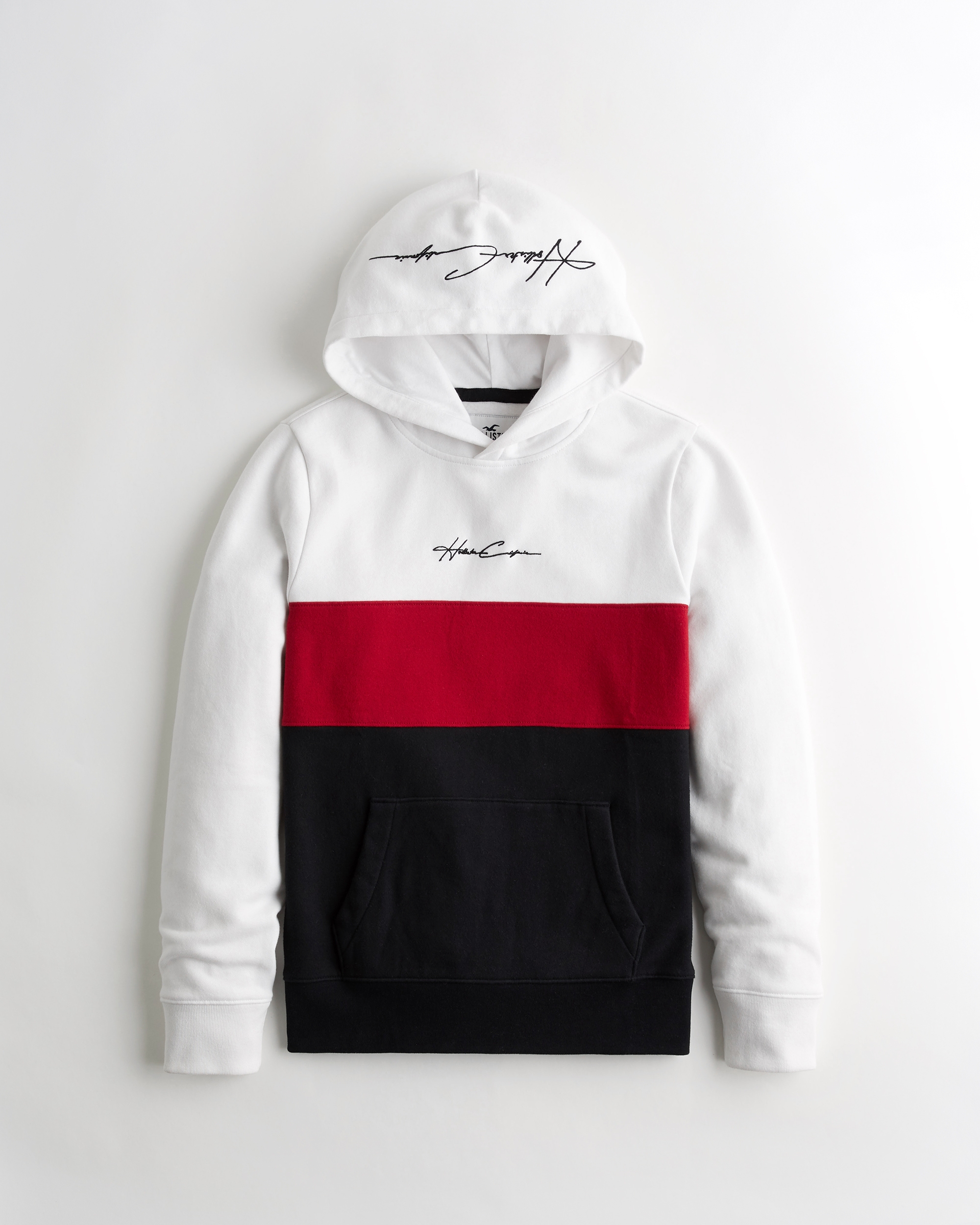 hollister red and white hoodie