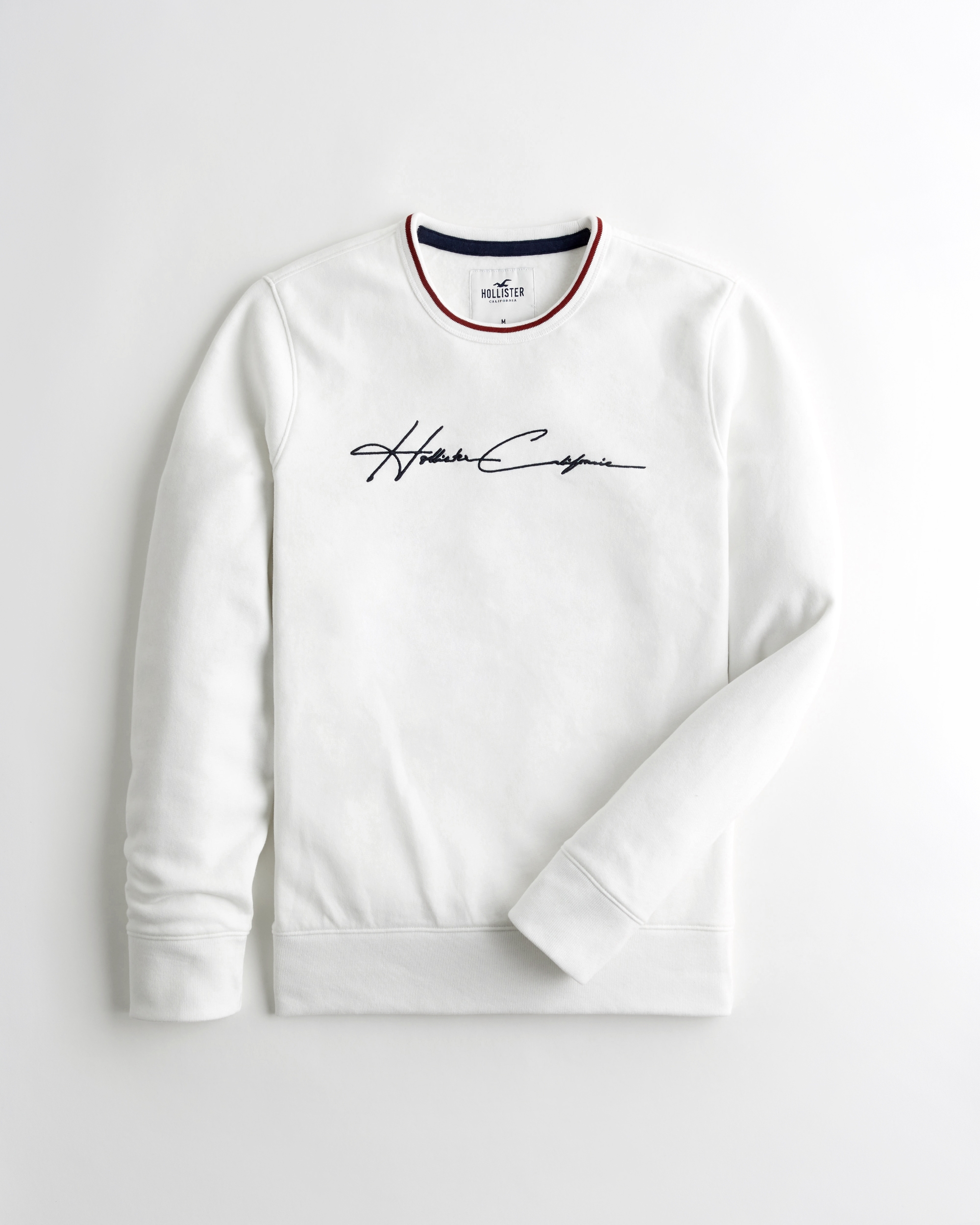 logo tape crewneck sweatshirt hollister