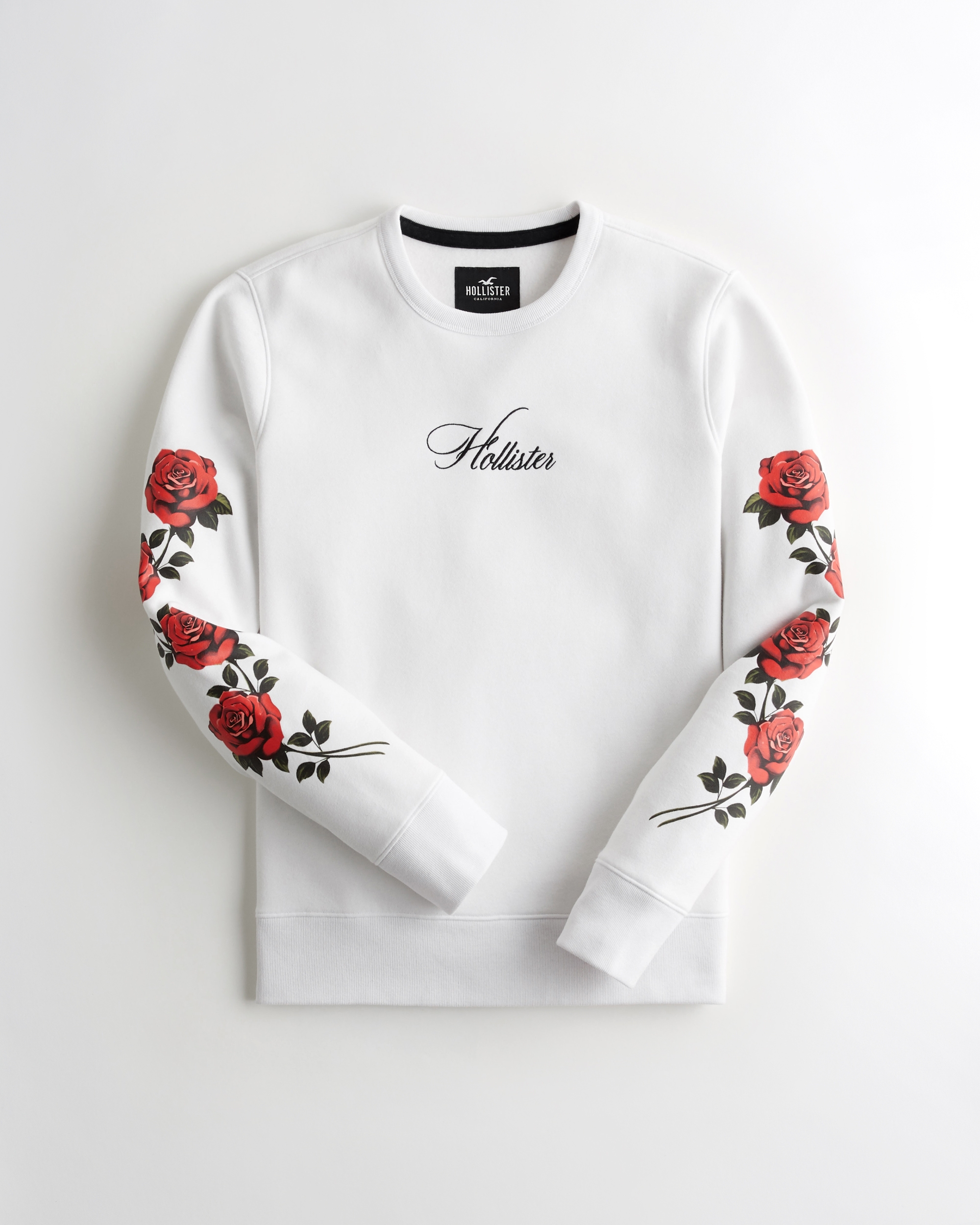 hollister logo graphic crewneck sweatshirt