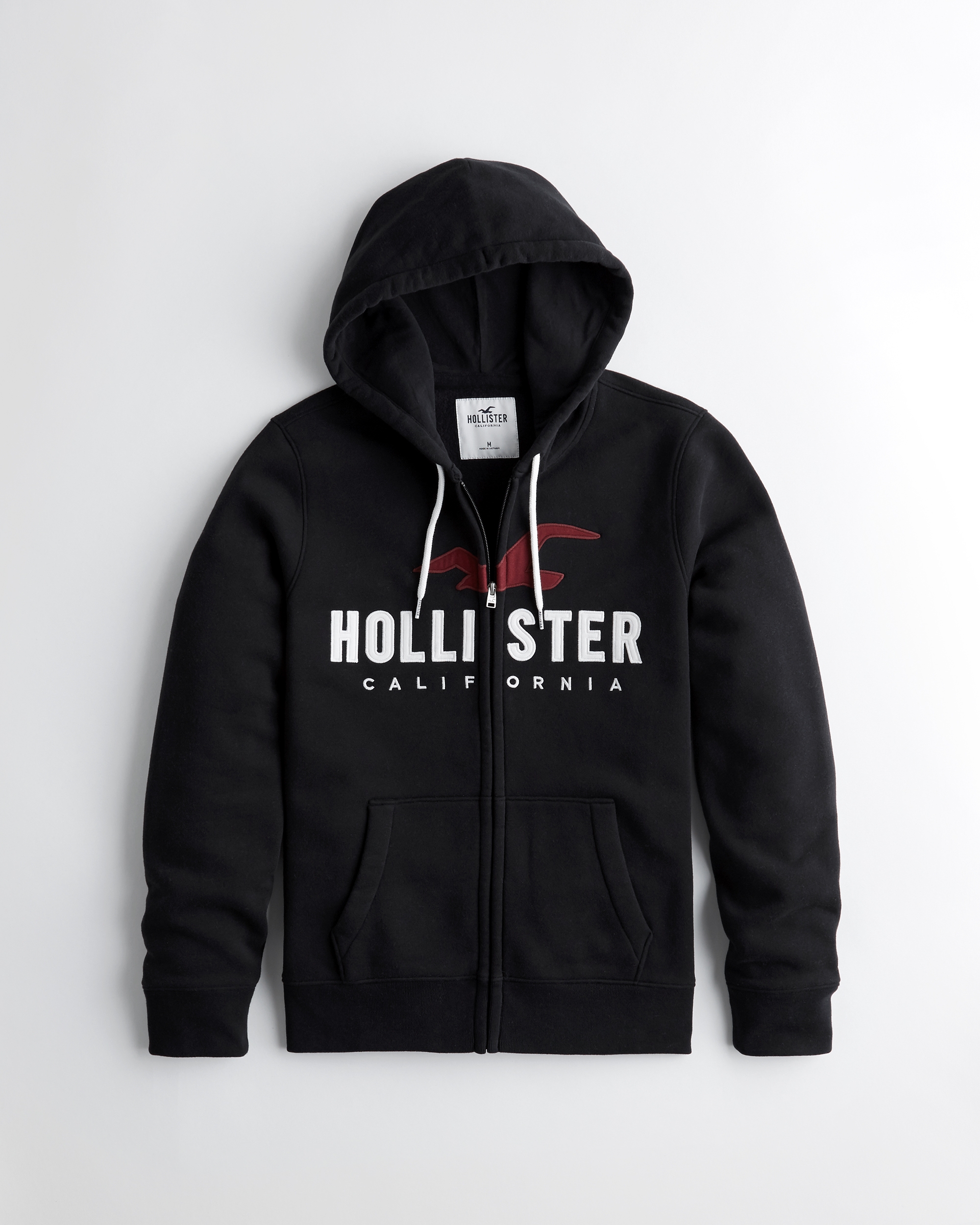 hollister black zip hoodie