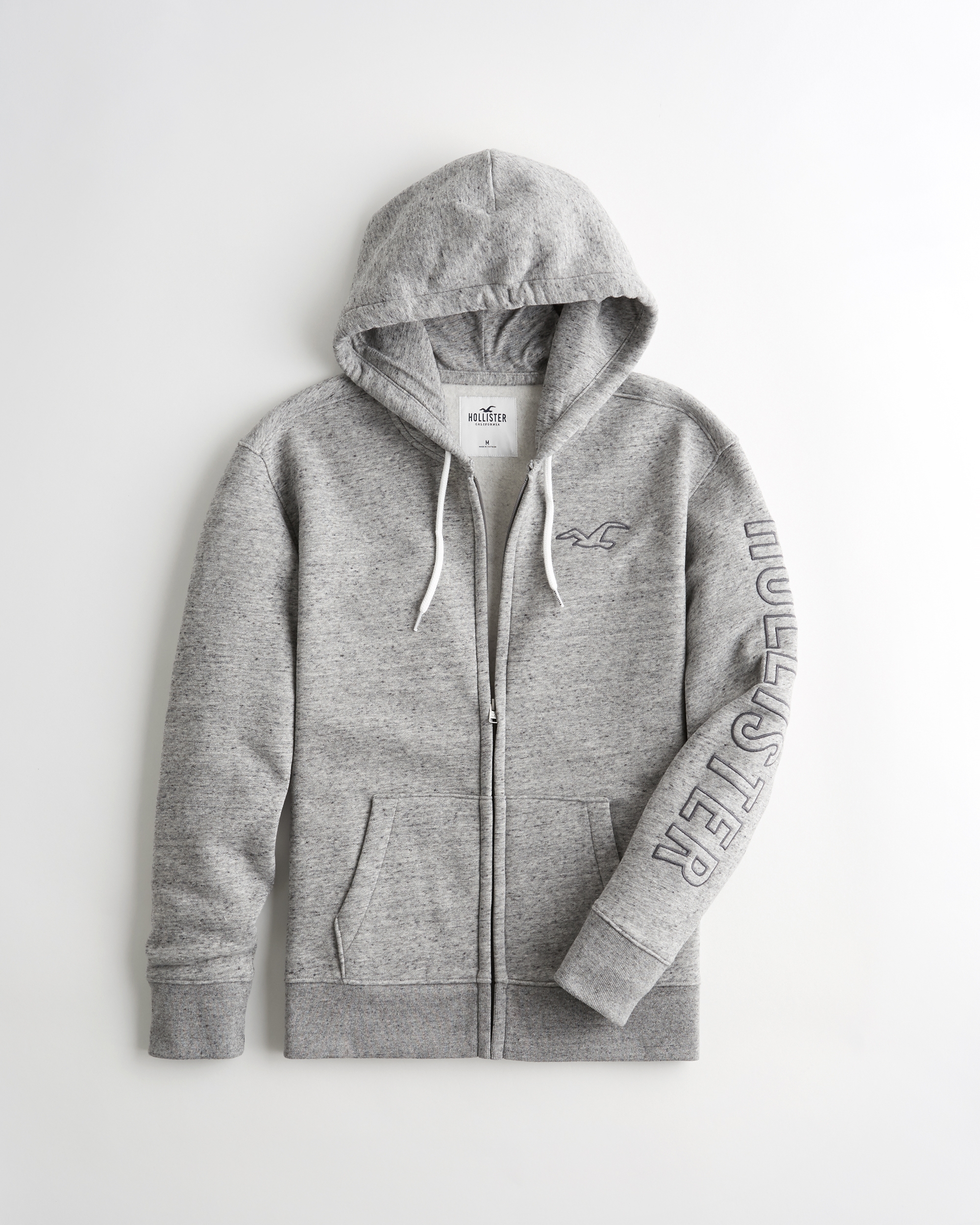 embroidered logo hoodie hollister