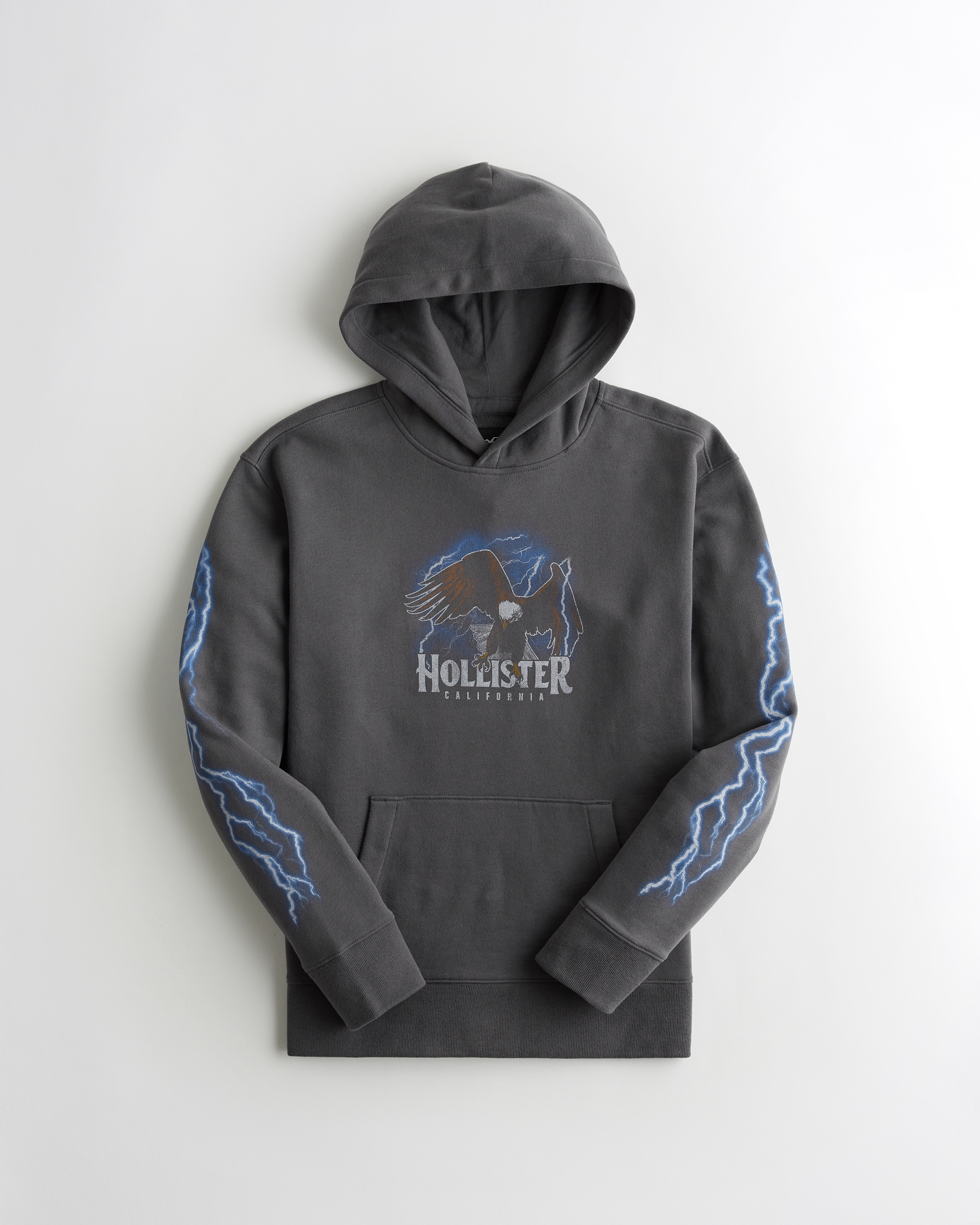 print logo graphic hoodie hollister