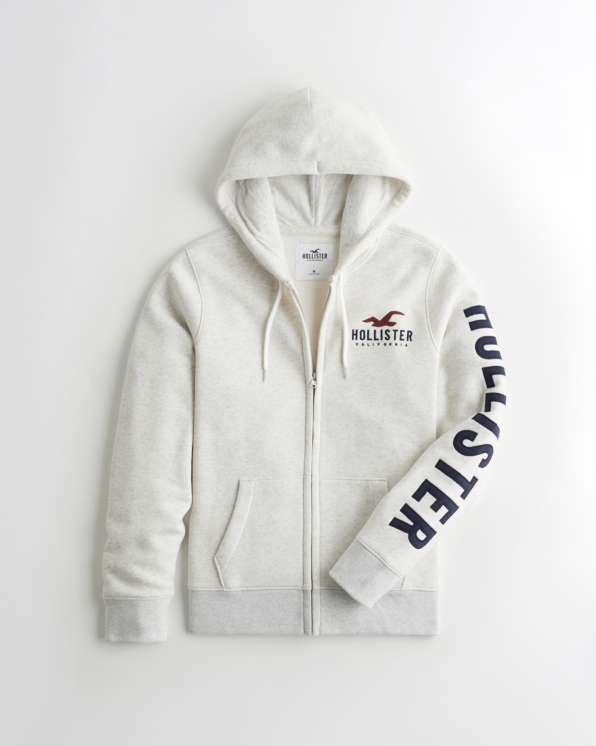 hollister logo full zip hoodie