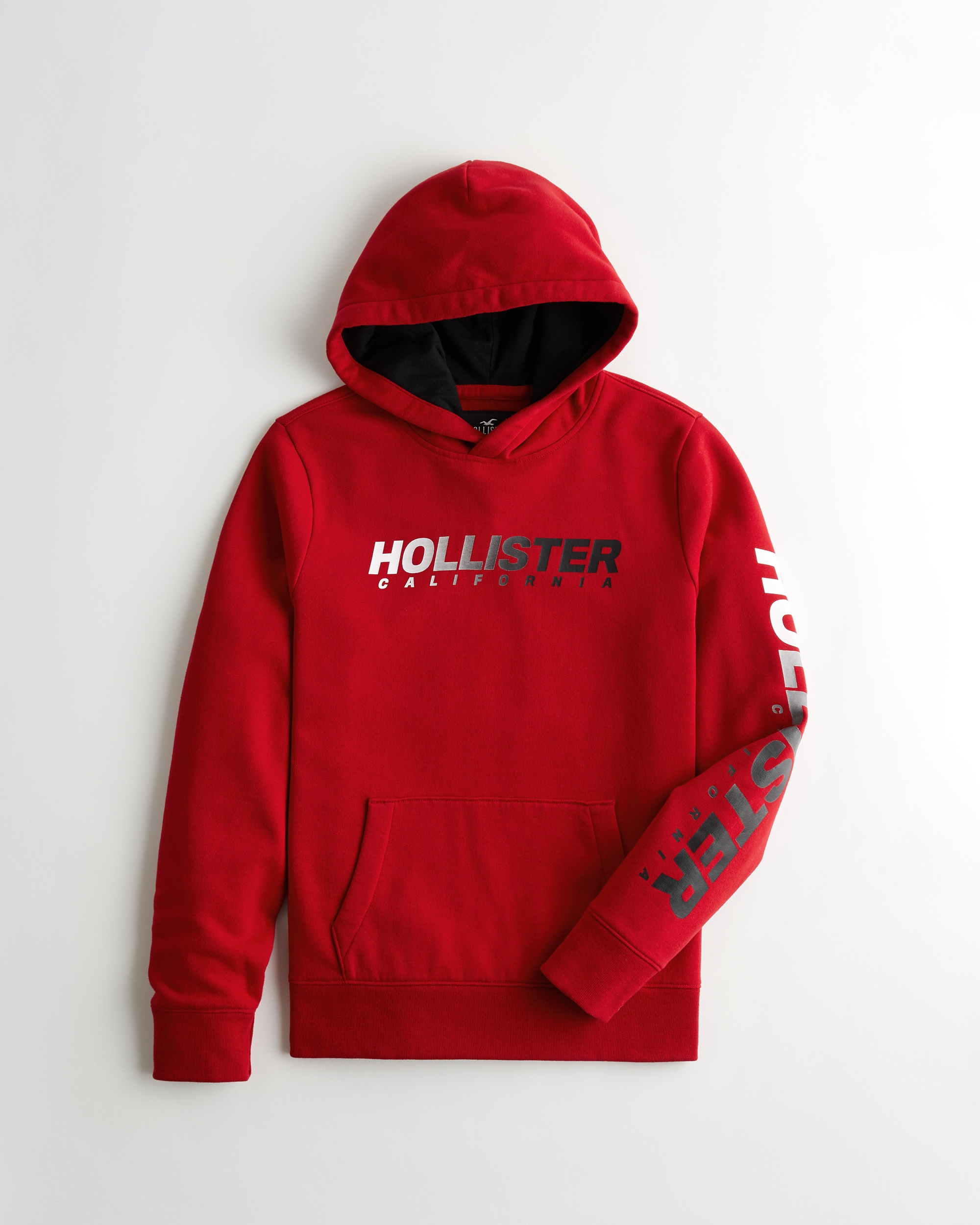 print logo hoodie hollister