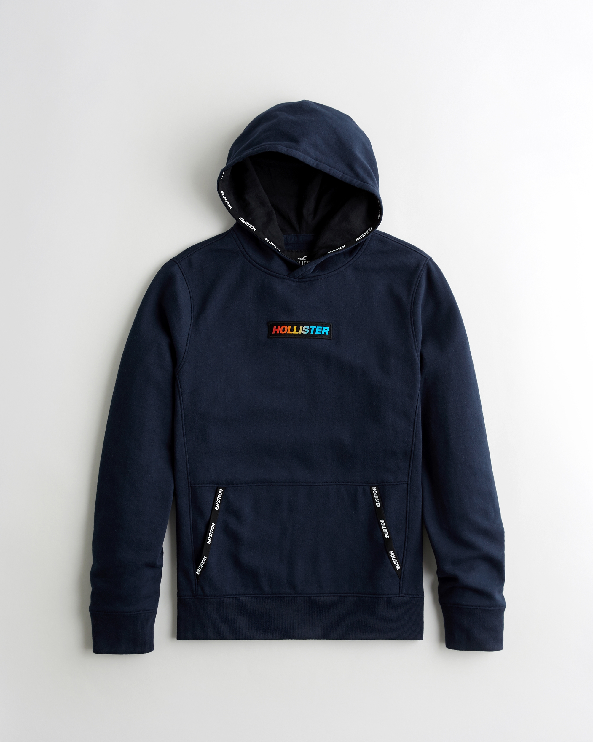 hollister box logo hoodie