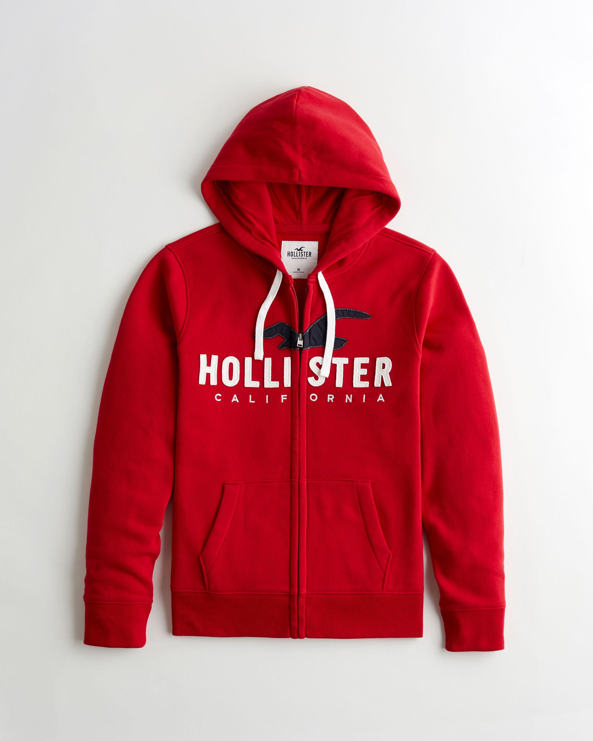 hollister logo full zip hoodie