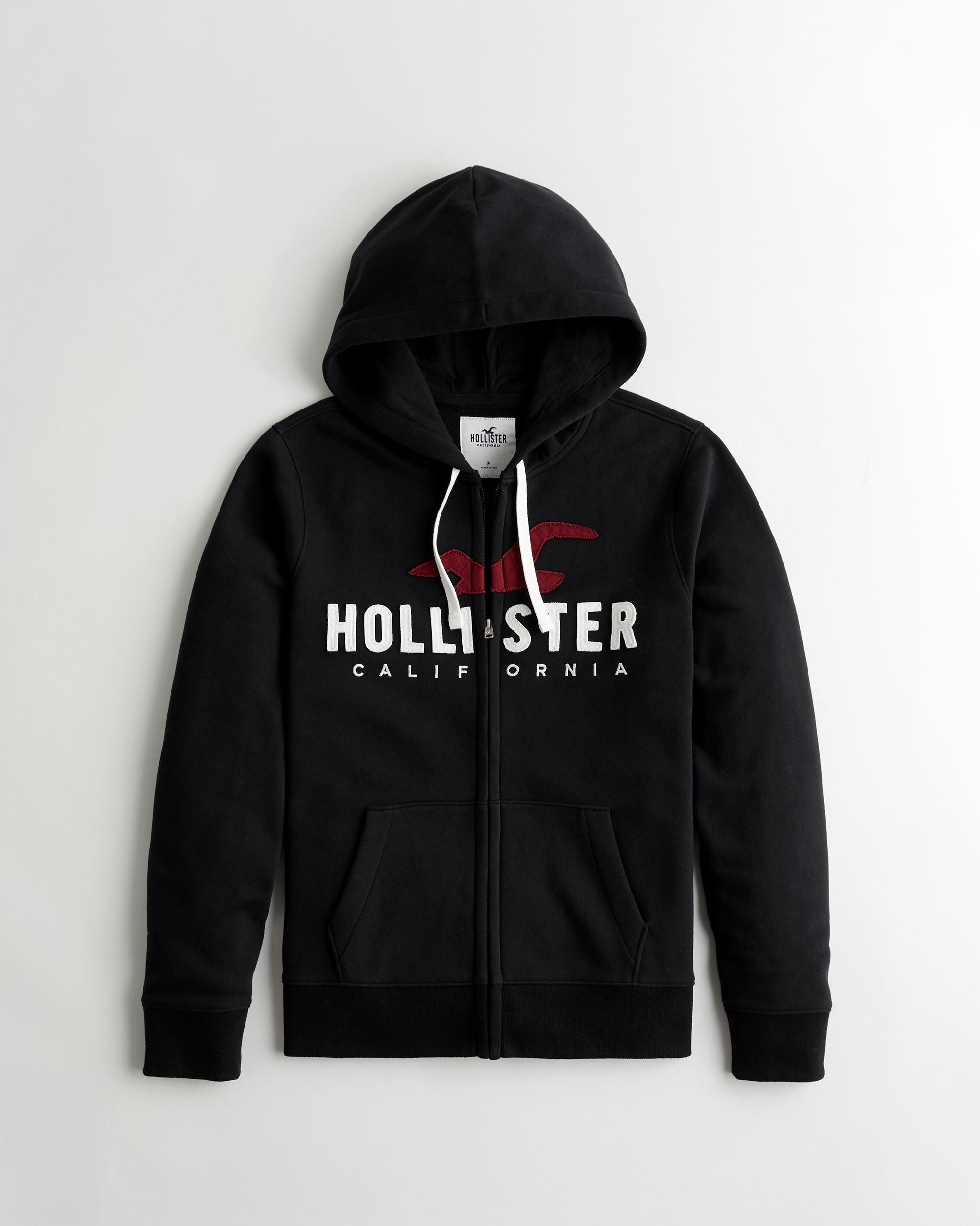 hollister black zip up hoodie