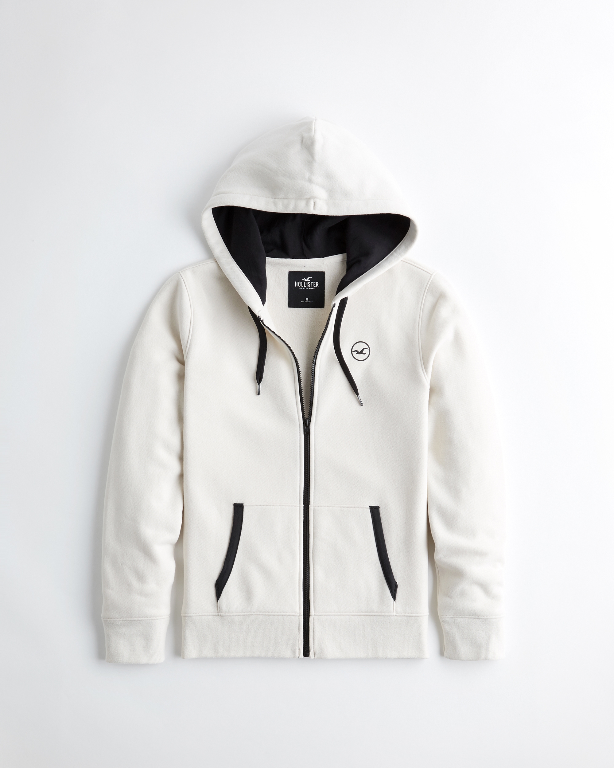 hollister full zip icon hoodie