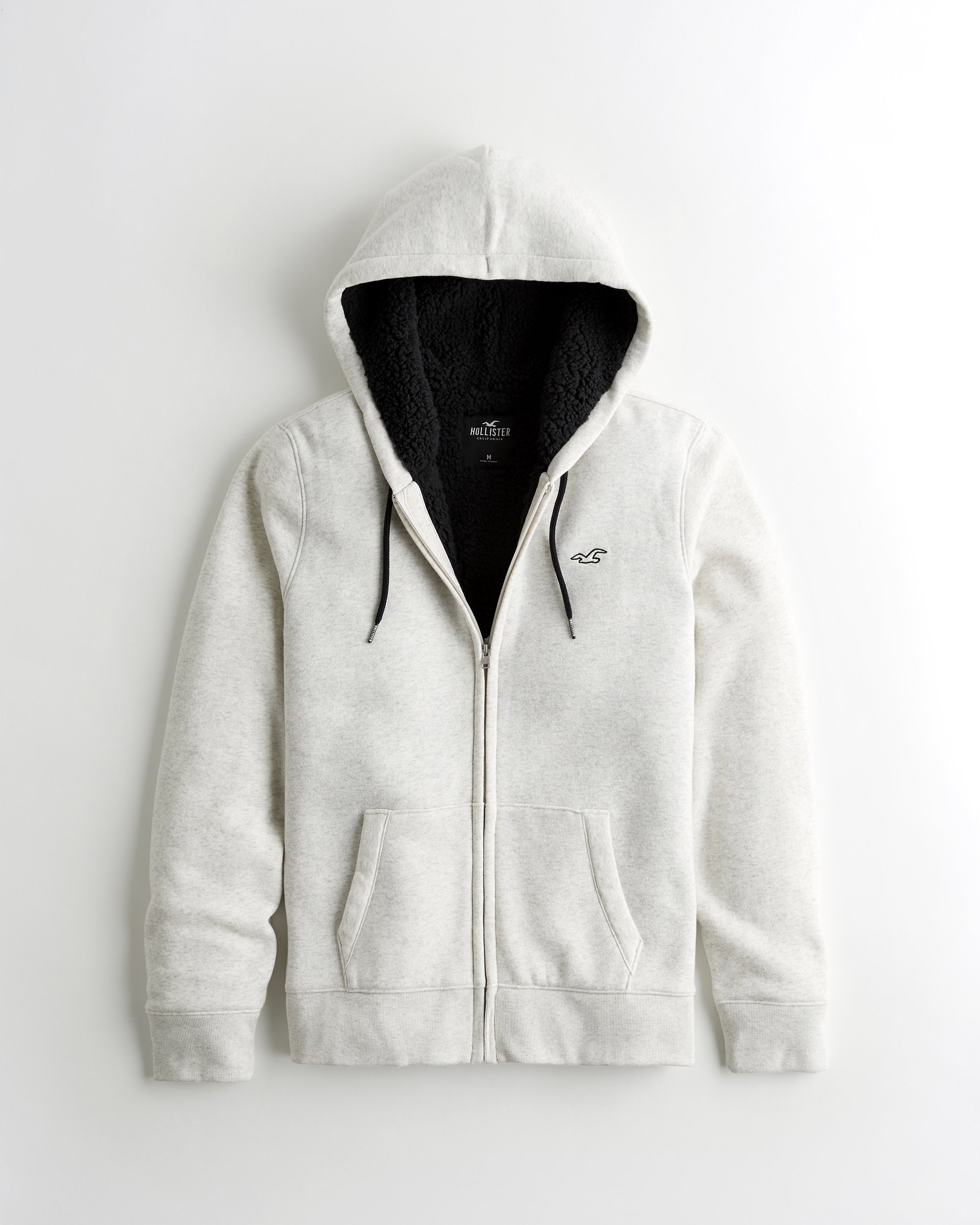 hollister full zip icon hoodie