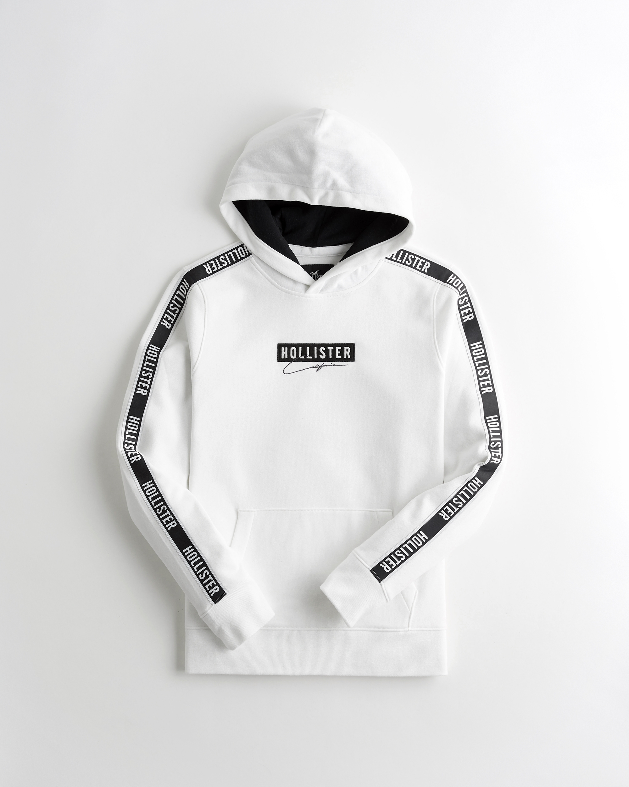 hollister logo tape hoodie