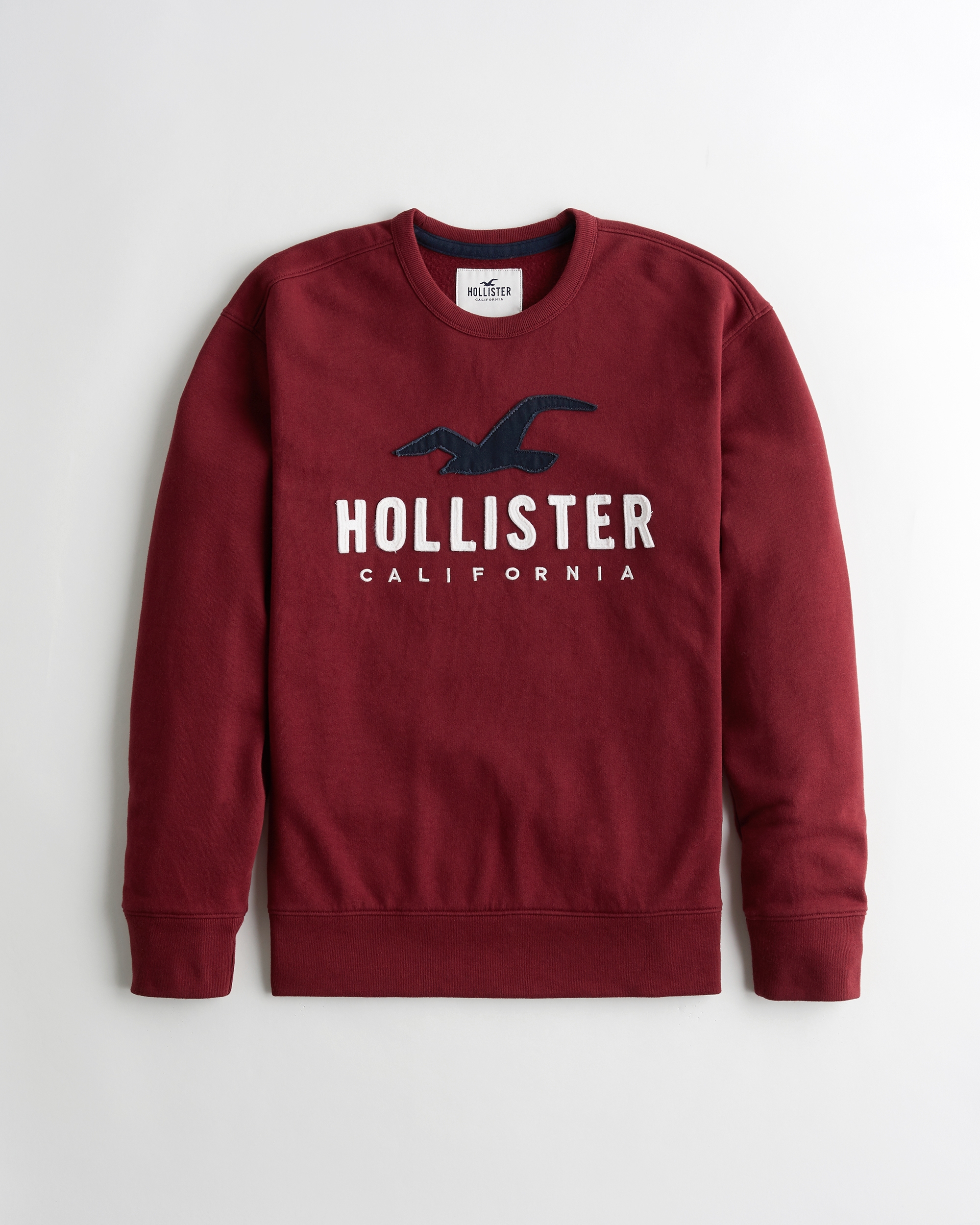 logo tape crewneck sweatshirt hollister