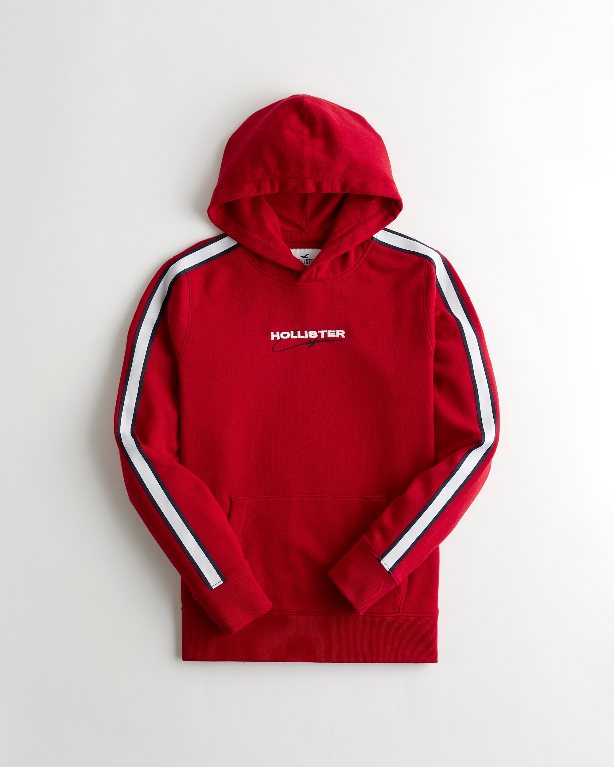 logo tape hoodie hollister