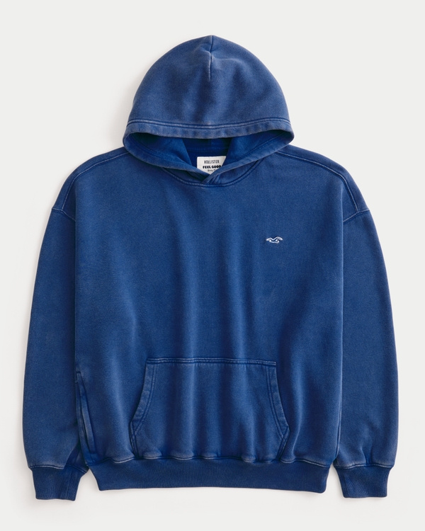 Hollister Feel Good Boxy Washed Icon Hoodie