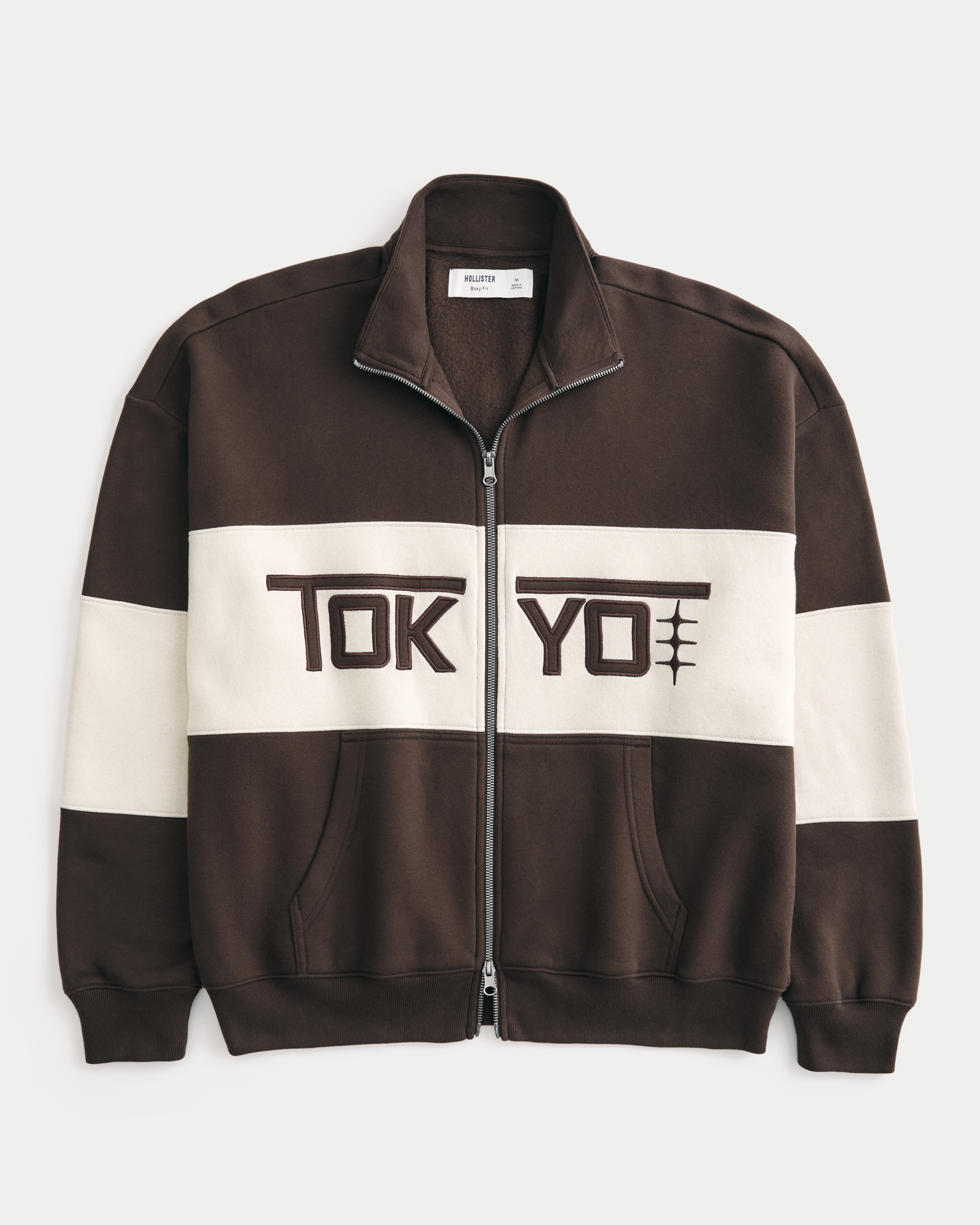 Boxy Zip-Up Tokyo Graphic Sweatshirt