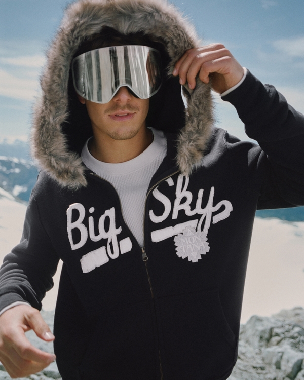 Hollister Feel Good Big Sky Graphic Hoodie