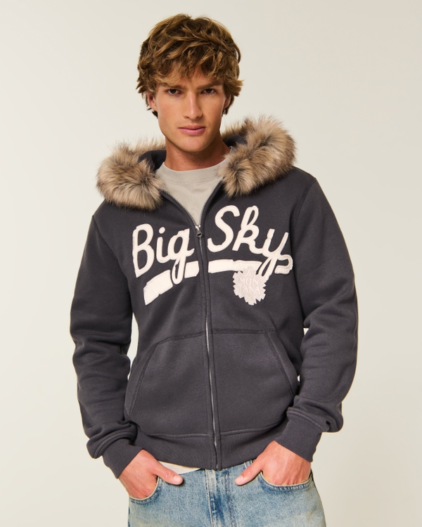 Hollister Feel Good Big Sky Graphic Hoodie