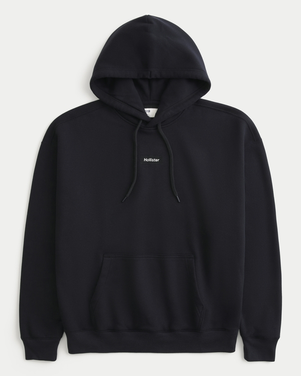Boxy Logo Hoodie, Black view 1
