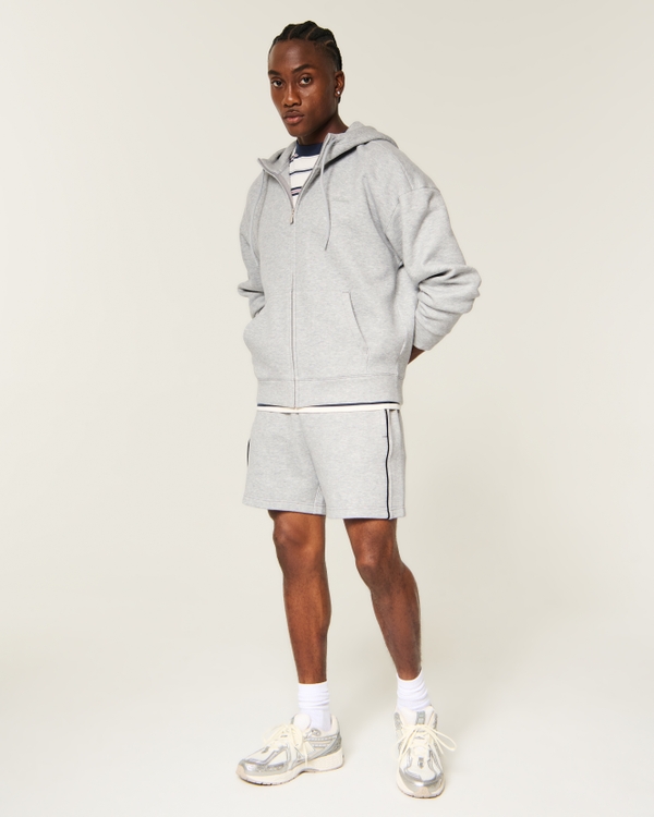 Boxy Everyday Cooling Zip-Up Snorkel Hoodie, Heather Gray view 2