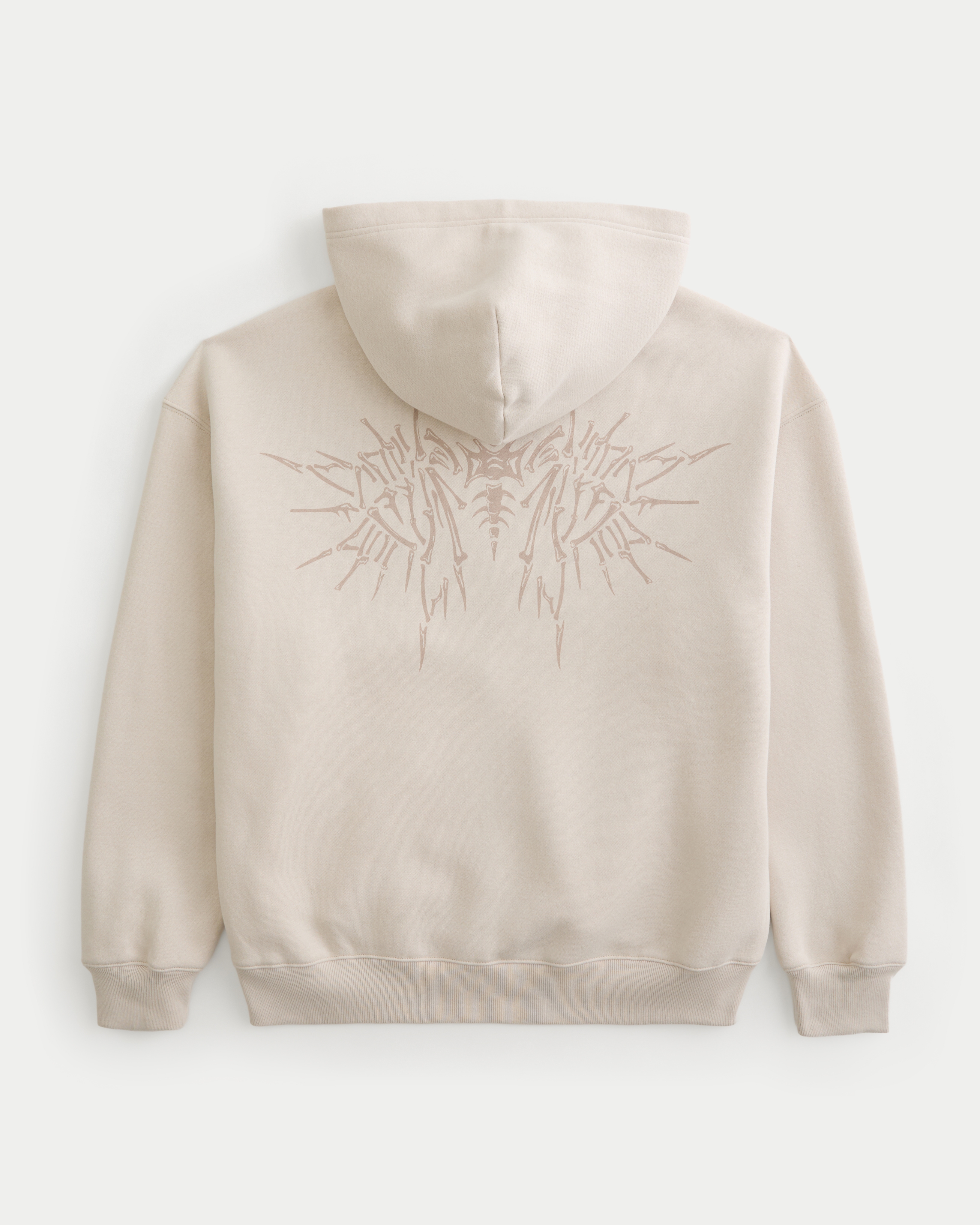 Boxy Zip-Up Graphic Hoodie