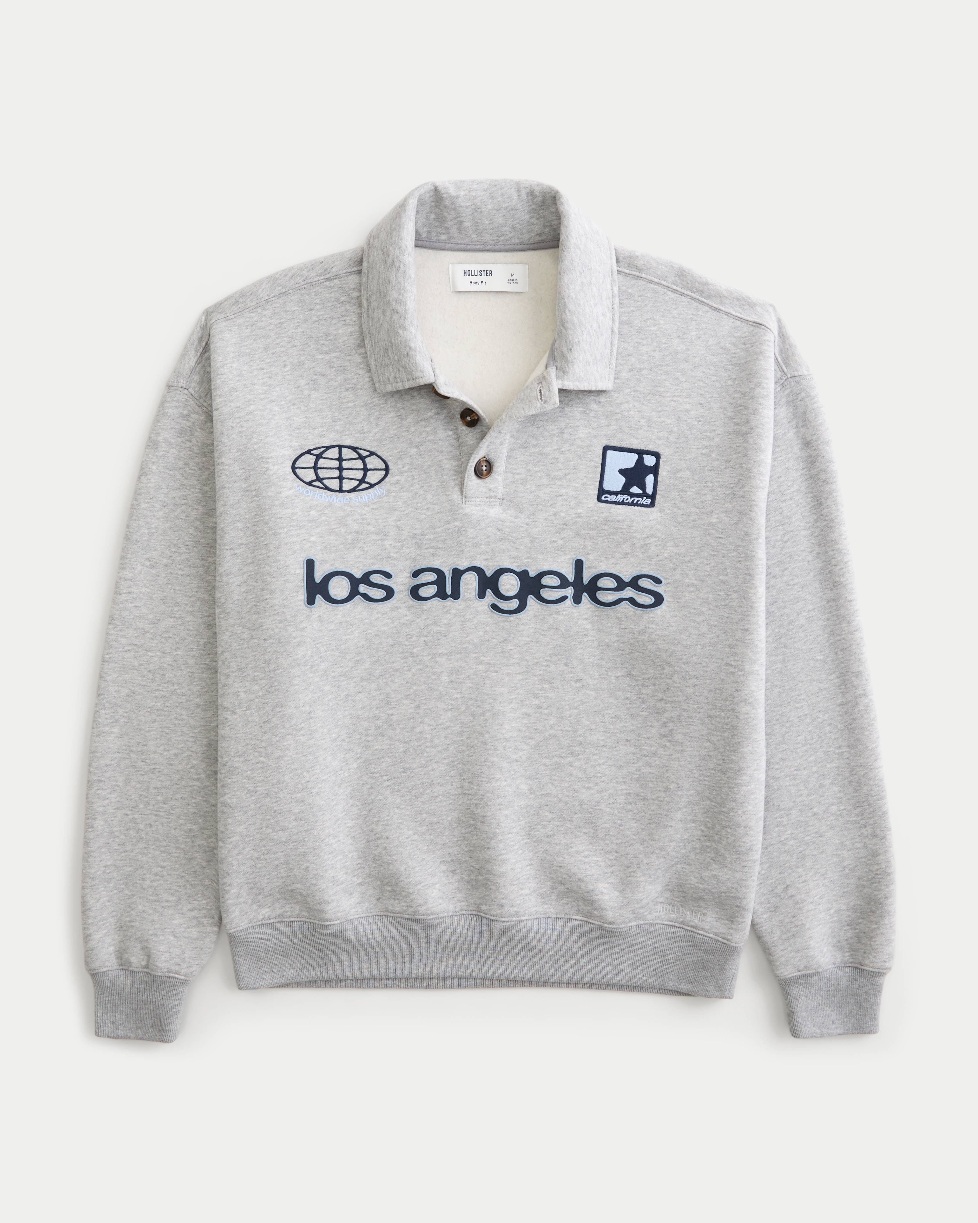 Boxy Los Angeles Graphic Rugby Sweatshirt
