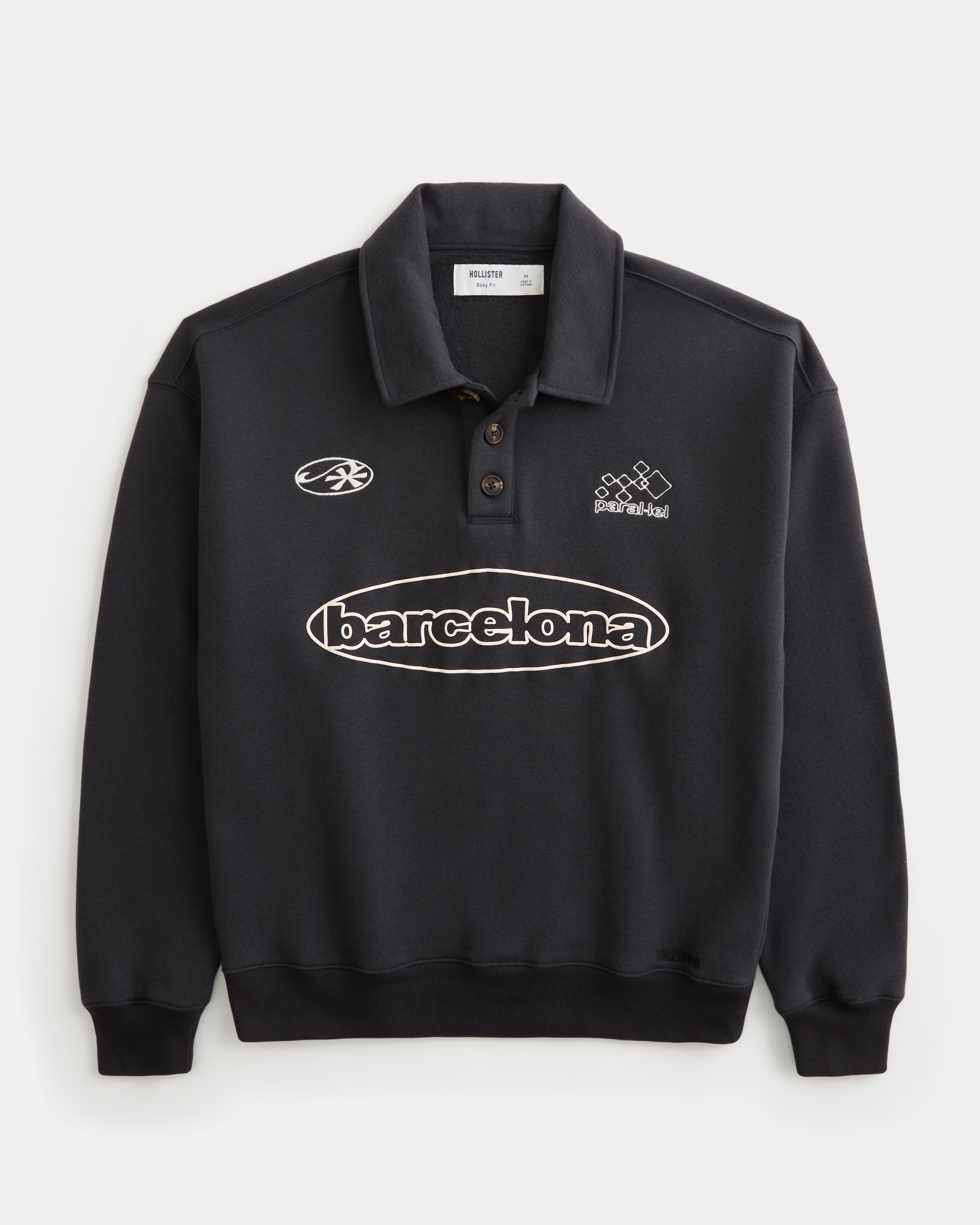 Boxy Barcelona Graphic Rugby Sweatshirt