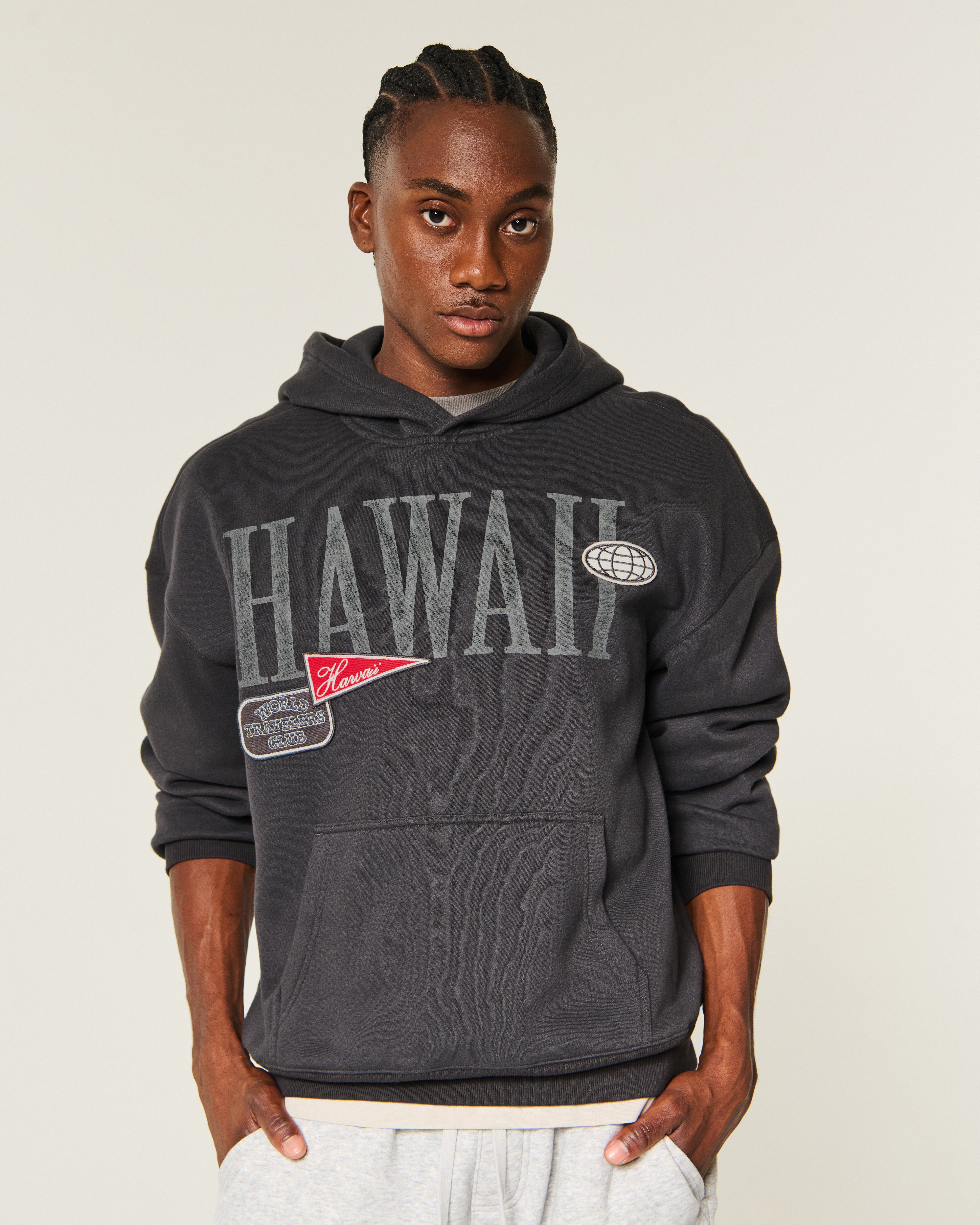 Boxy Hawaii Graphic Hoodie