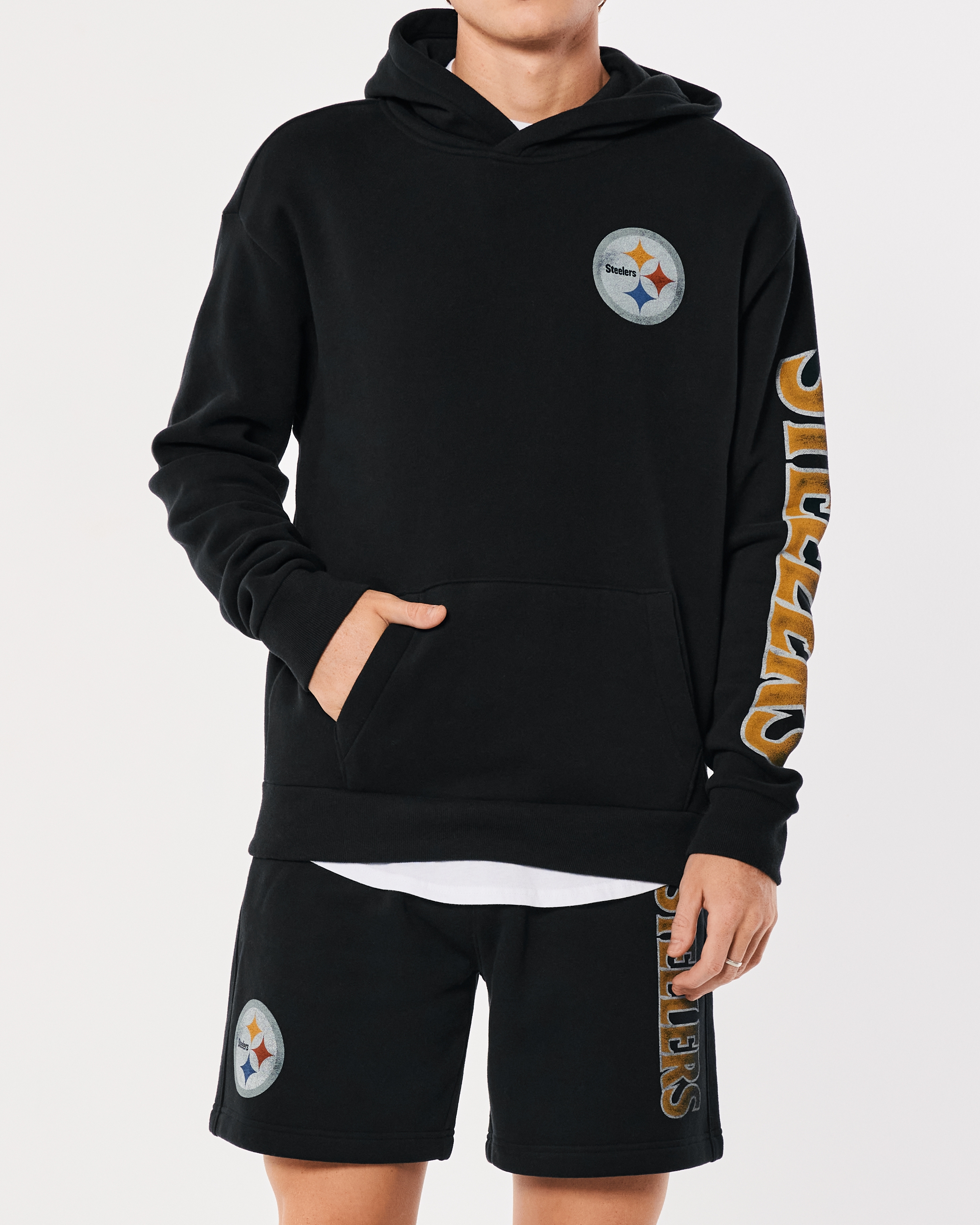 Pittsburgh Steelers New Era Women's Floral Pullover Hoodie - Gray