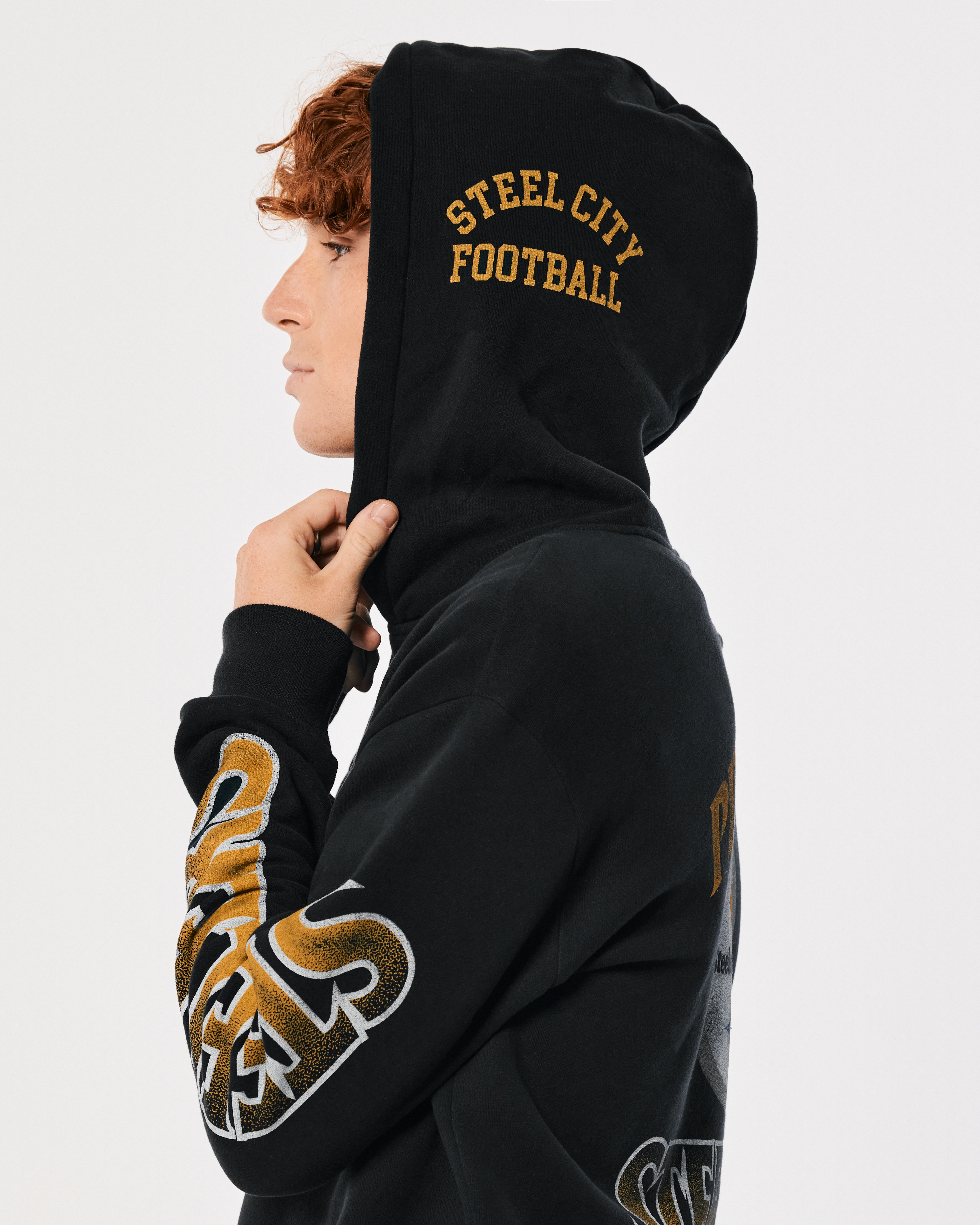 Pittsburgh Steelers Face Cover Hoodie (Black)