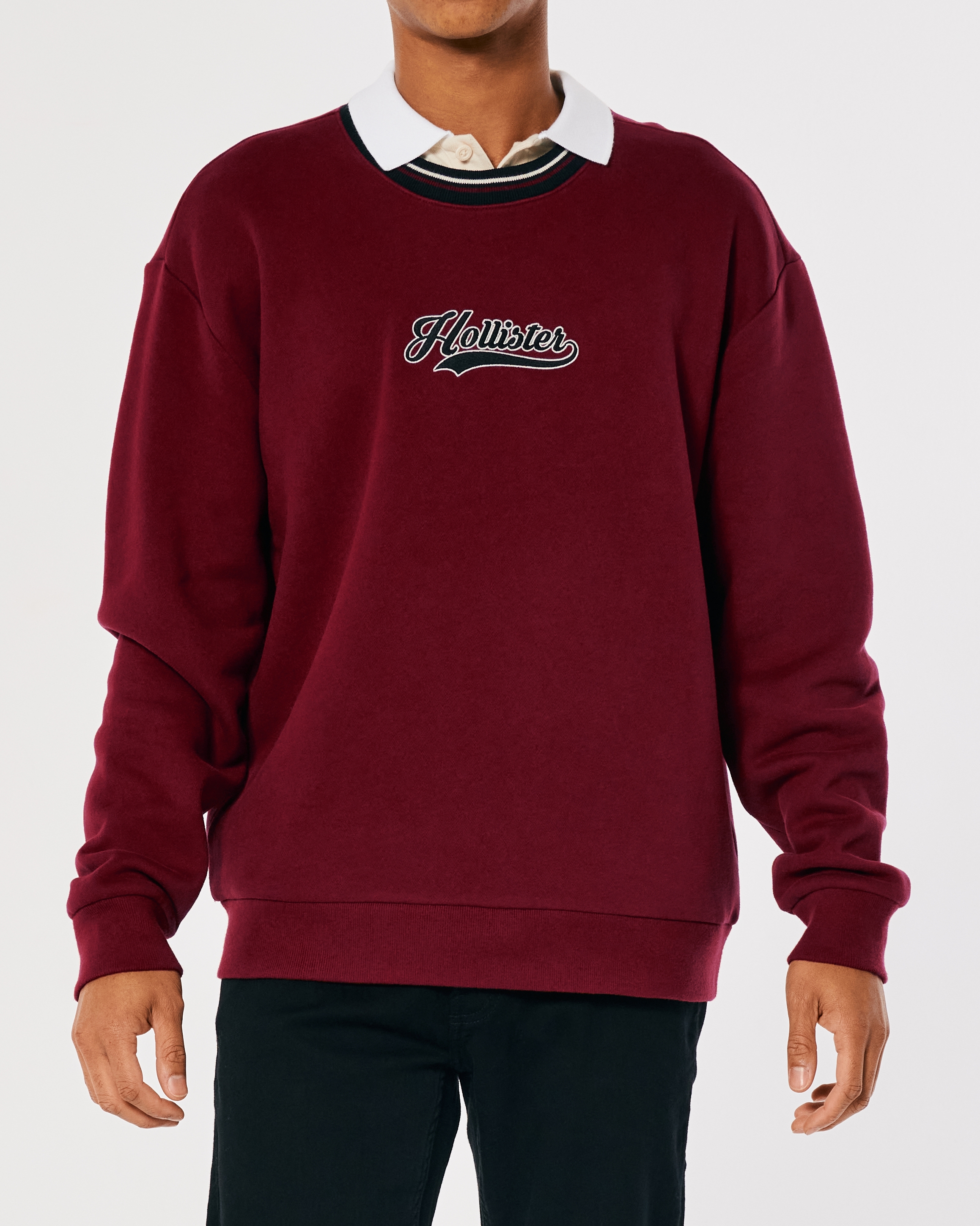 Hollister applique discount logo crewneck sweatshirt