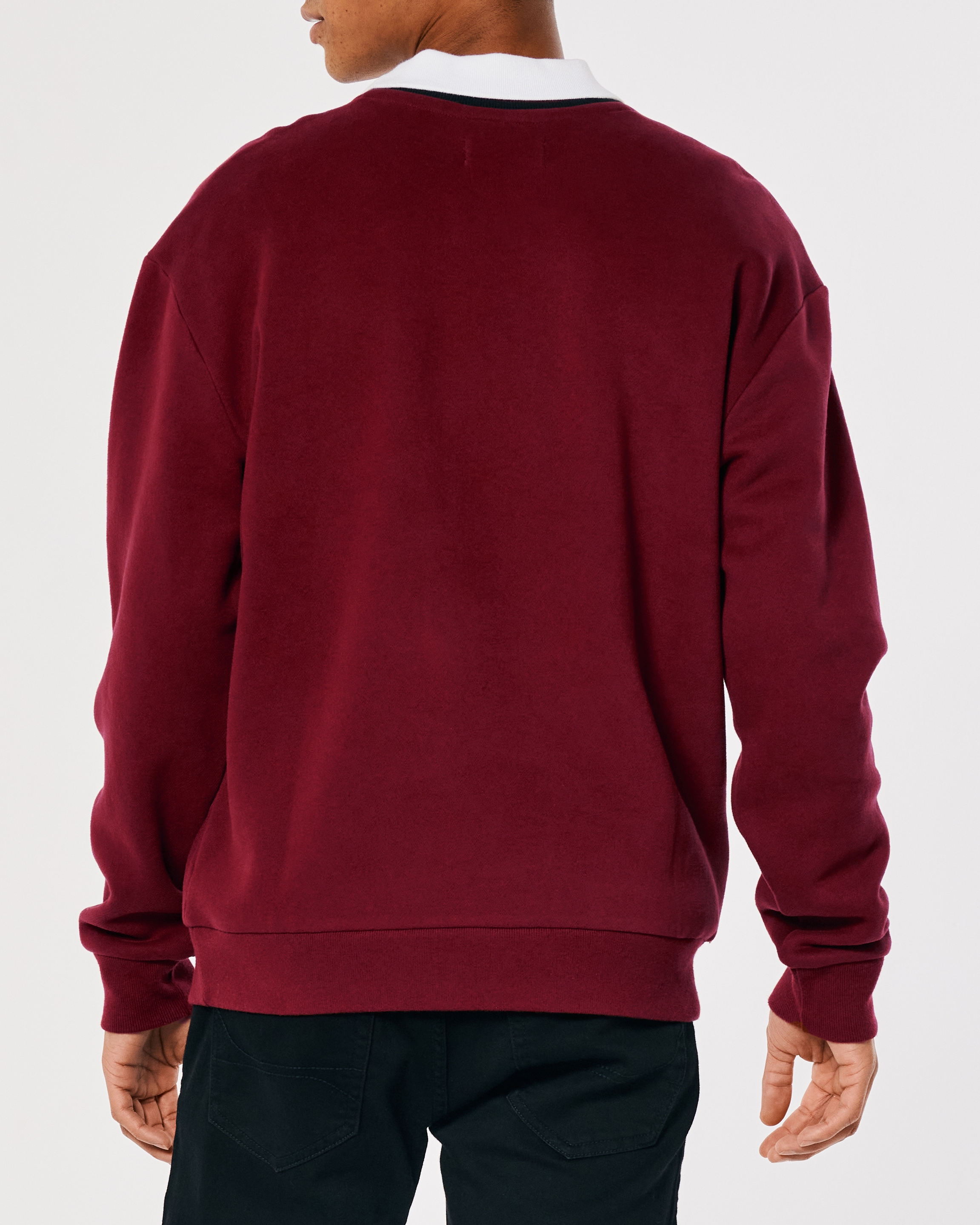 Hollister Relaxed Tipped Applique Logo Crew Sweatshirt Mall of
