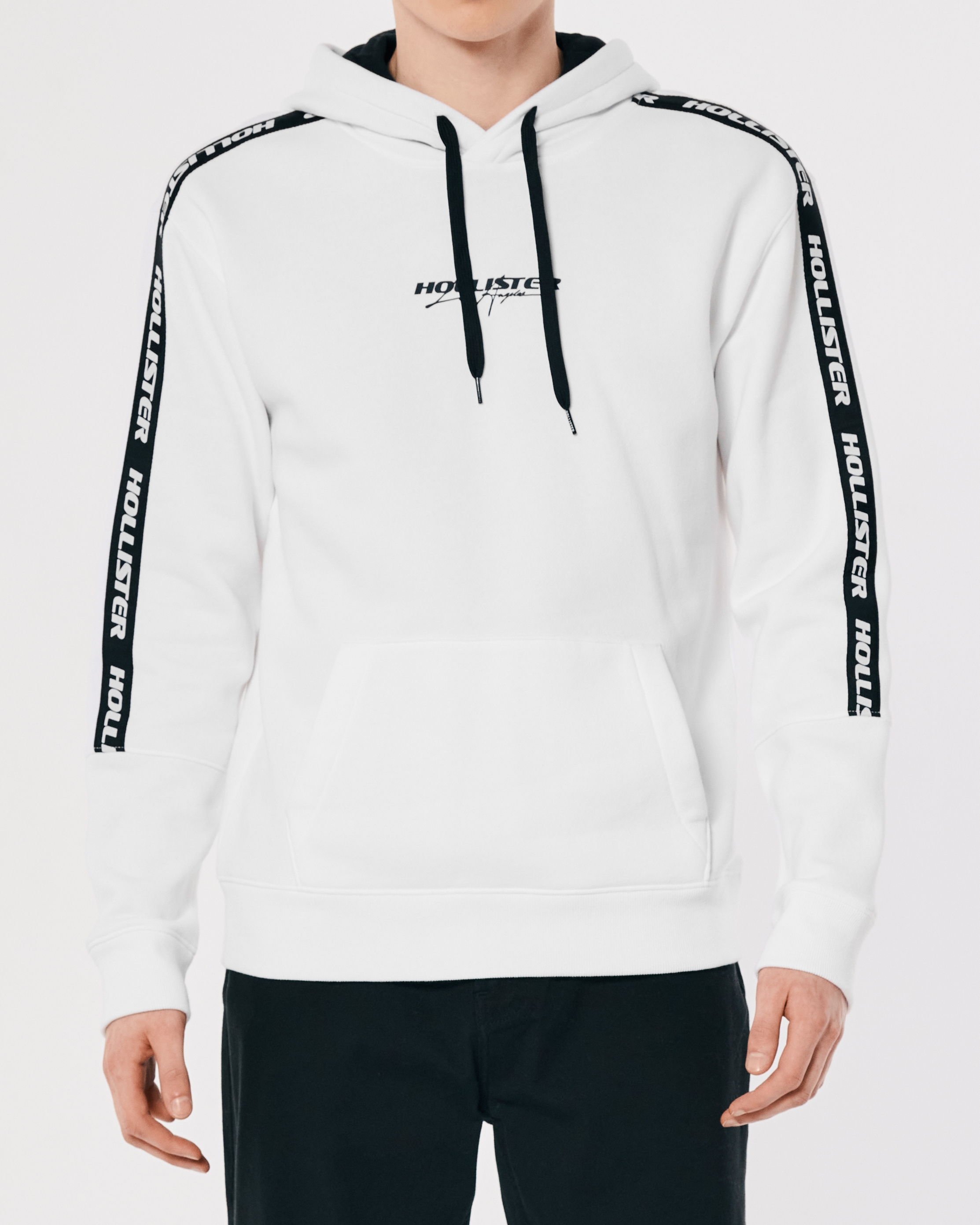 Hollister logo on sale tape hoodie