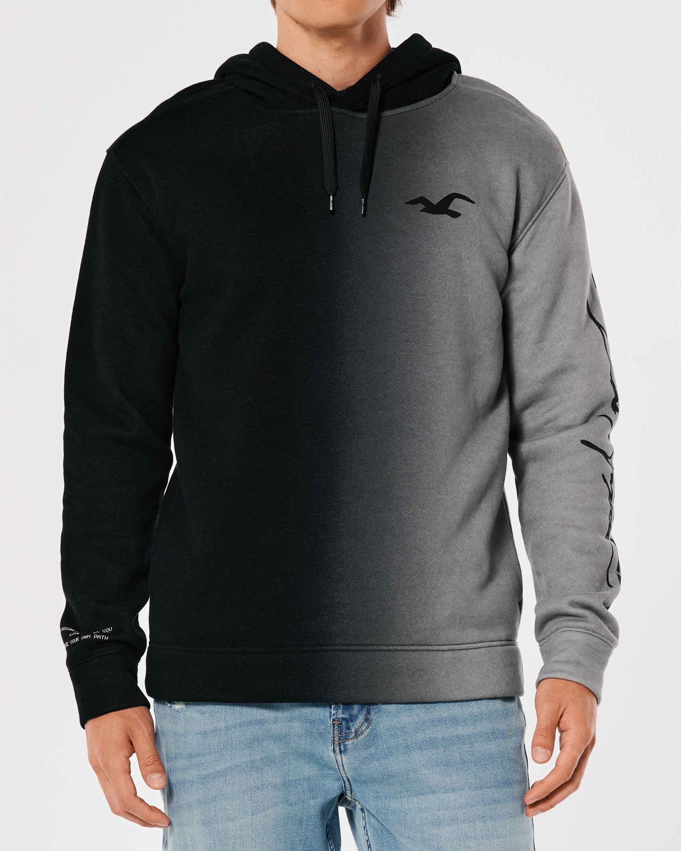 Hollister Print Logo Graphic Ombre Hoodie Mall of America