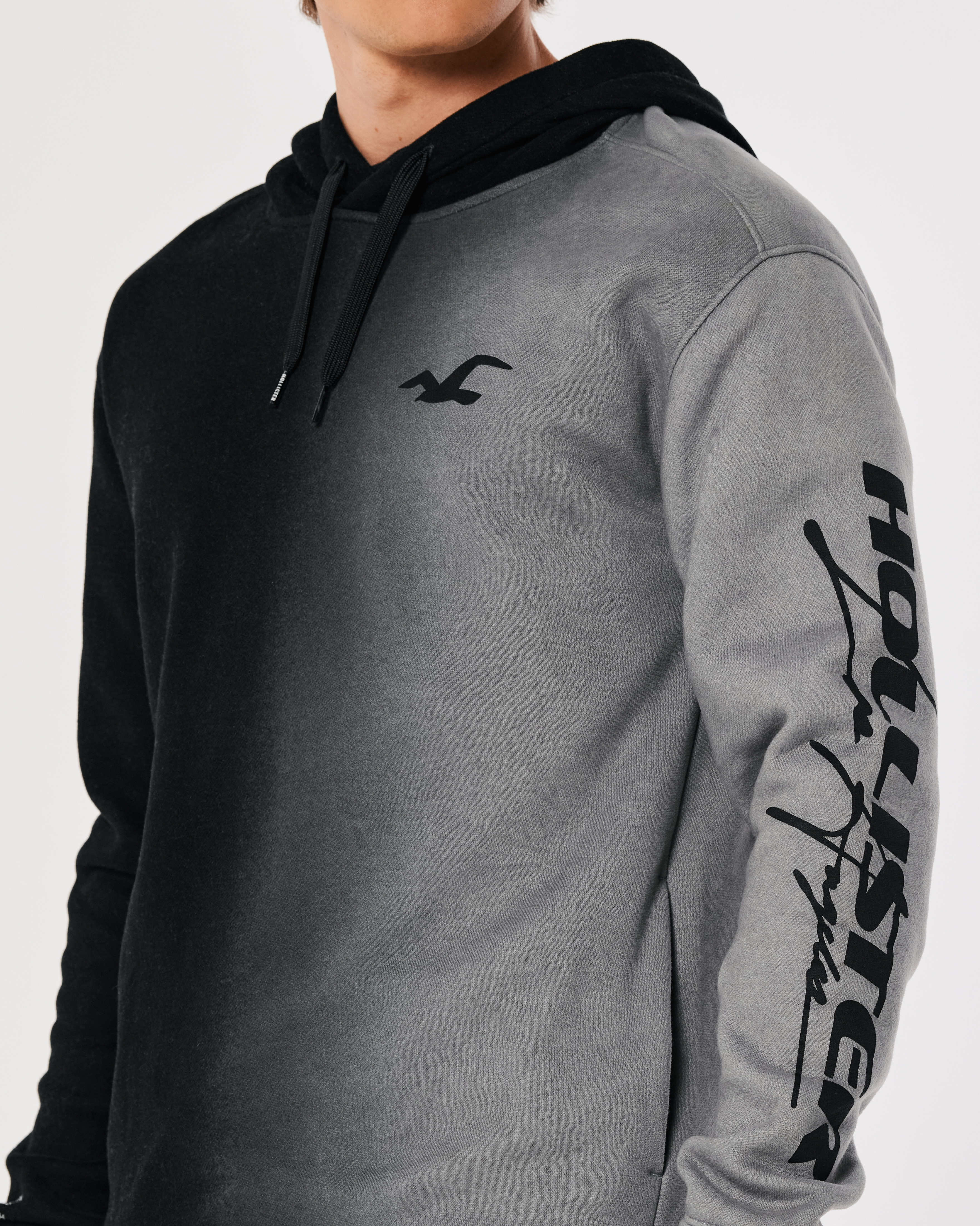 Hollister print 2025 logo hoodie