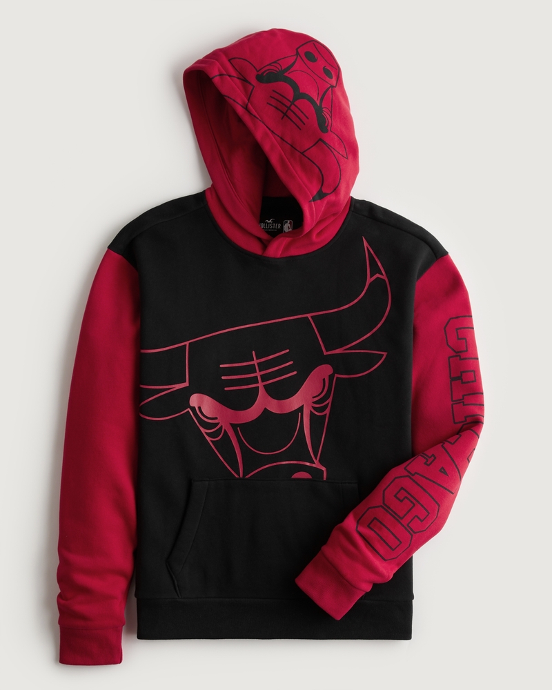 Relaxed Chicago Bulls Print Graphic Hoodie